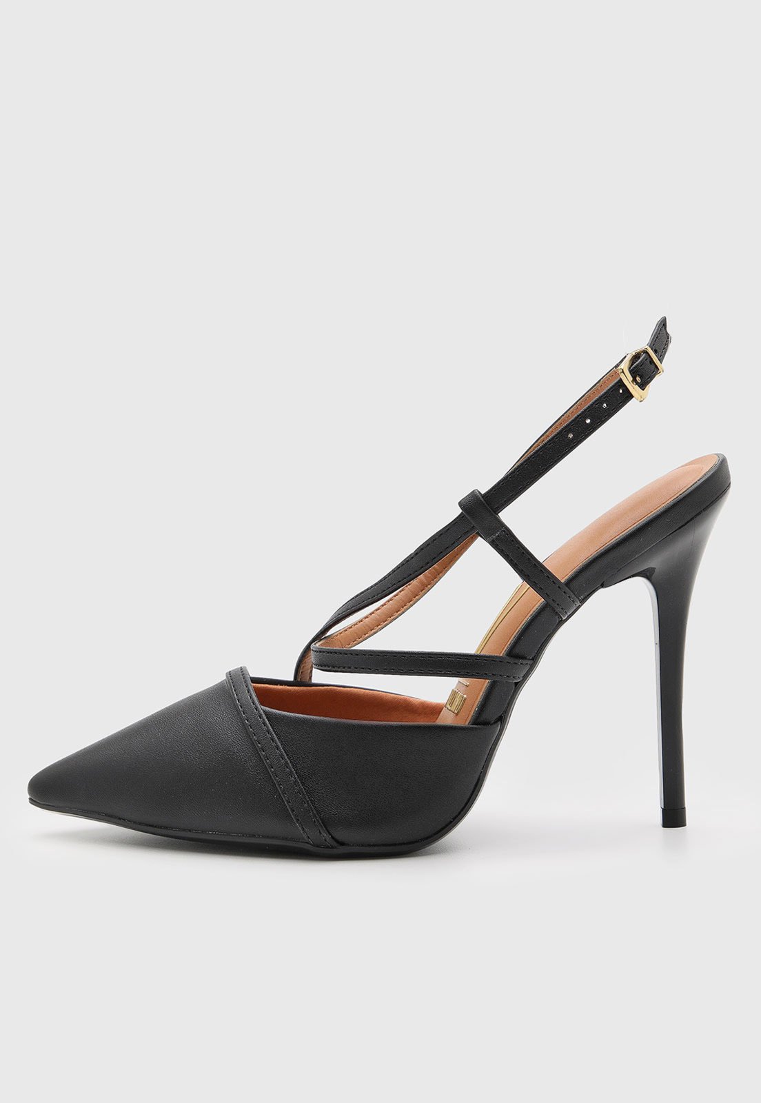 Vista 2 Scarpin Feminino Vizzano Salto Fino Tiras preto VIZZANO preto
