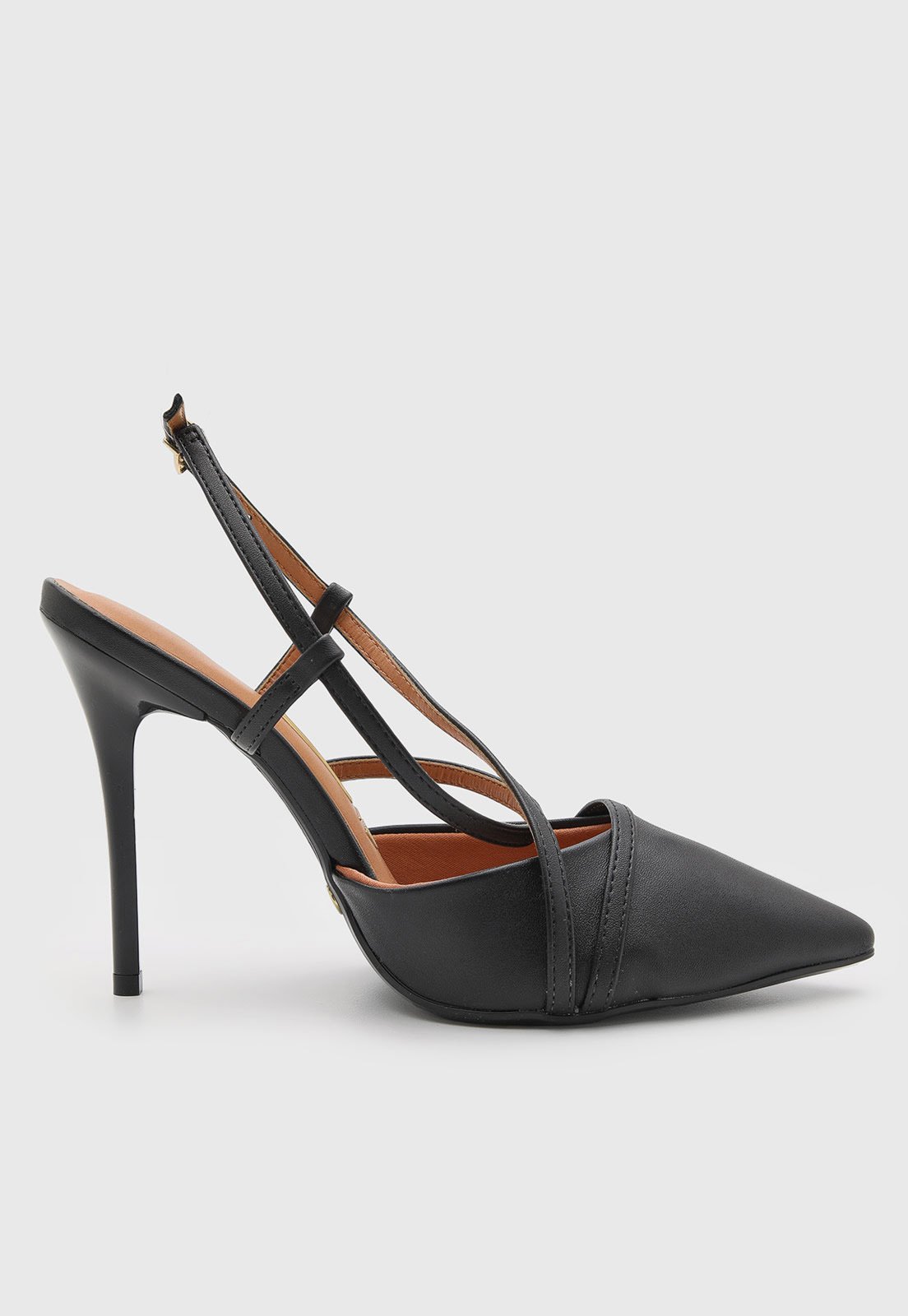 Vista 3 Scarpin Feminino Vizzano Salto Fino Tiras preto VIZZANO preto