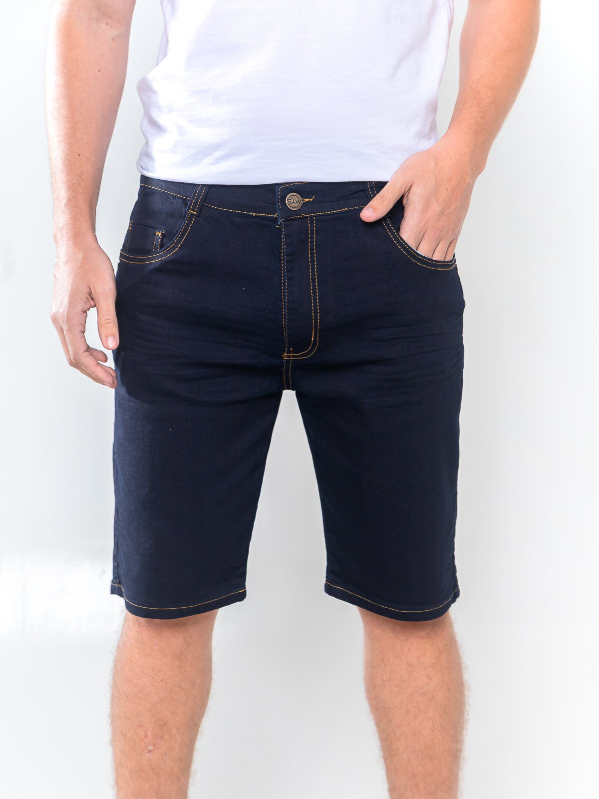 Bermuda Jeans Masculina Alpha Street Wear Confortável Básica