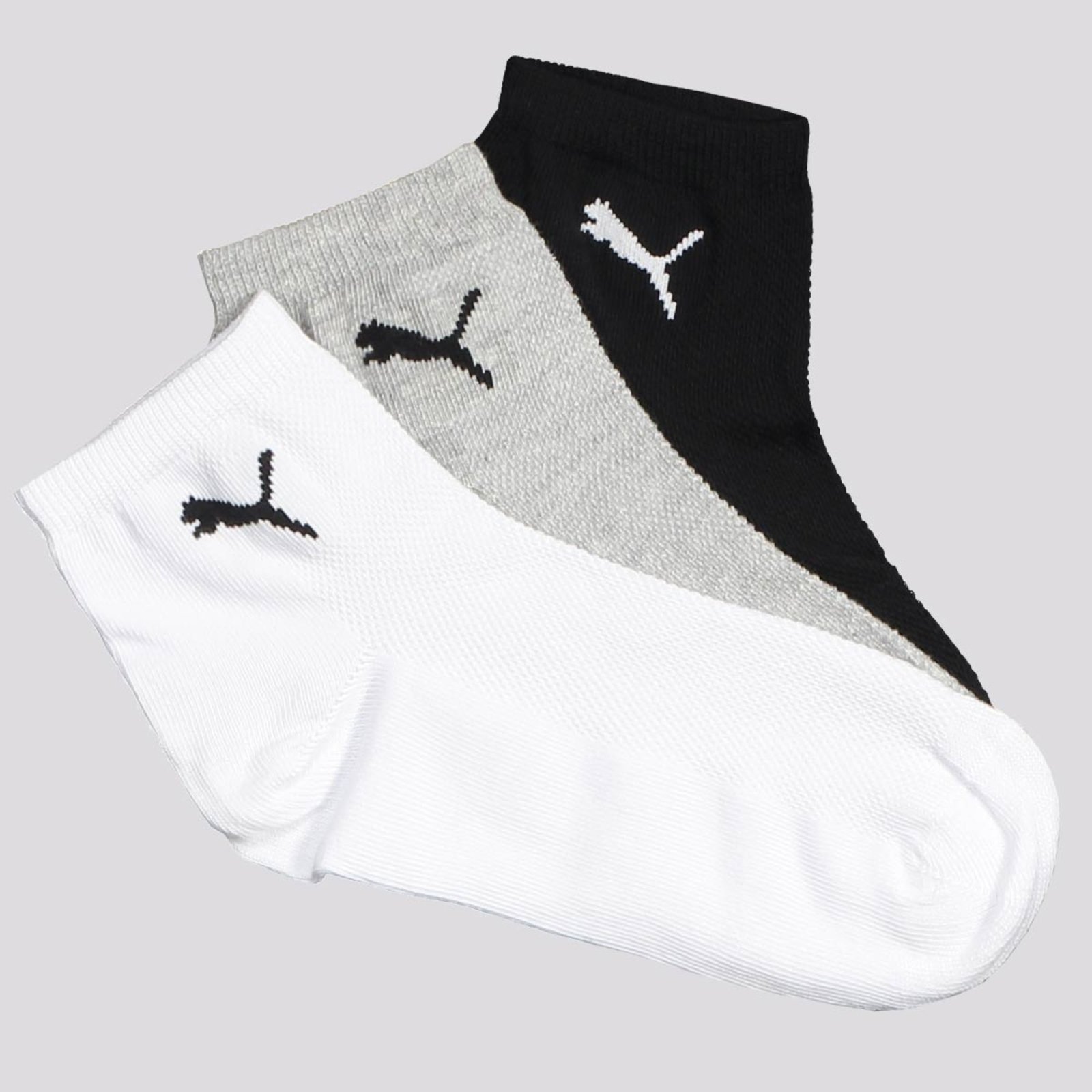 Kit Meia Puma Cano Médio 3 Pares Feminina Branca P