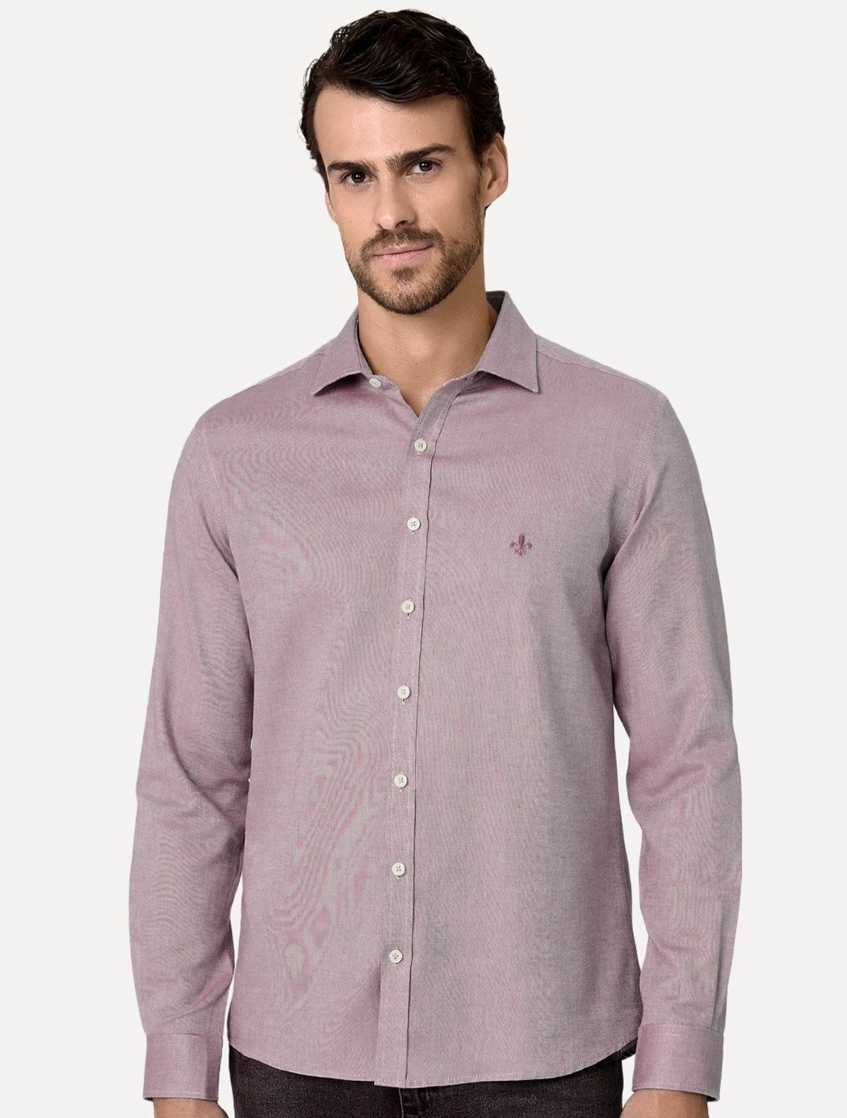 Camisa Dudalina Masculina Slim Fit Superfine Oxford Cotton Vinho