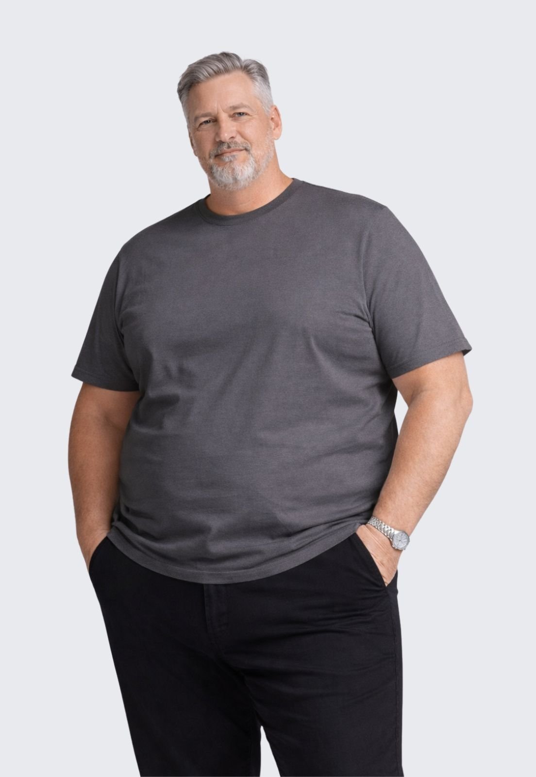 Camiseta Basica Masculina Plus Size Algodão Daze Modas Chumbo