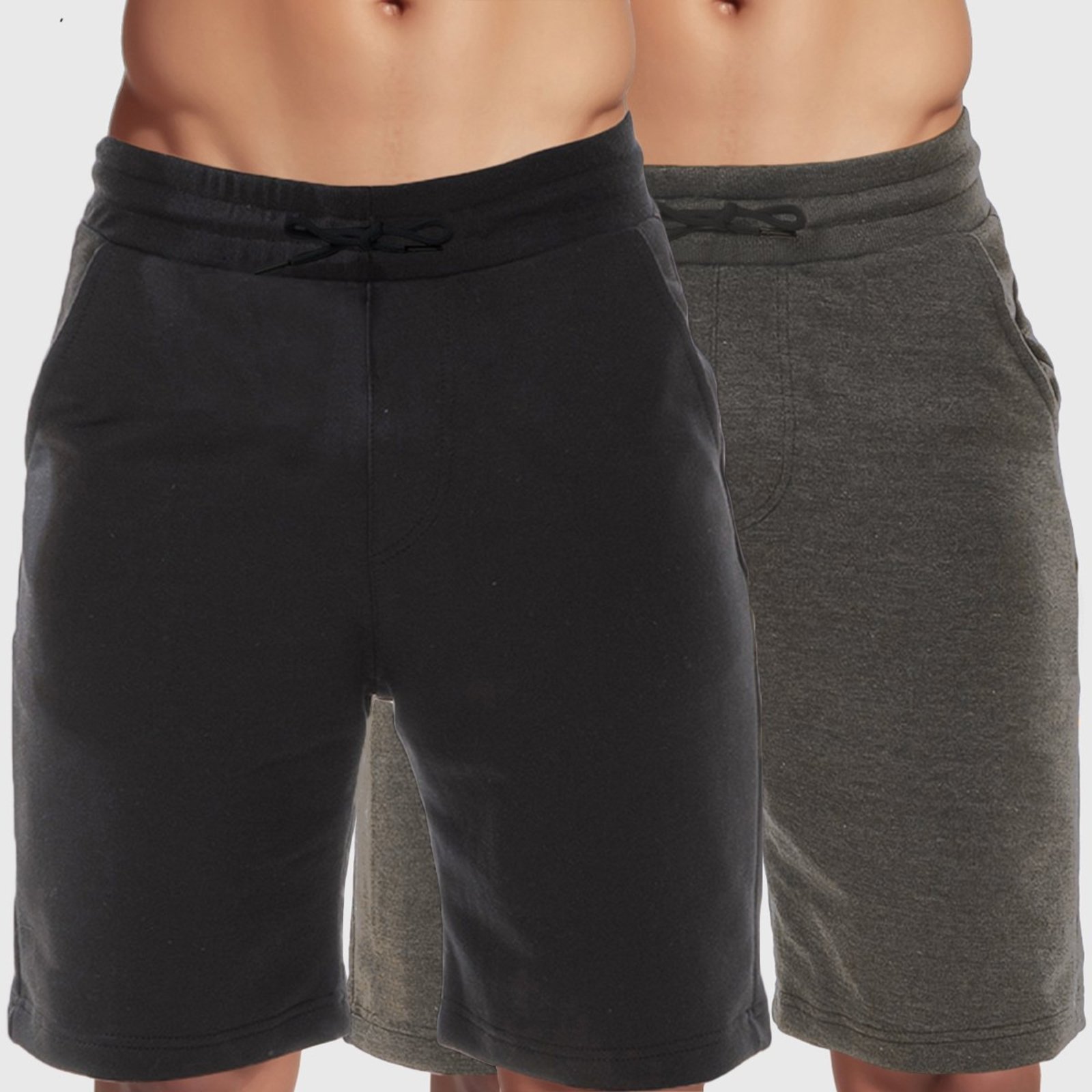 Kit 2 Bermudas Moletom Masculina Benellys Preto e Chumbo