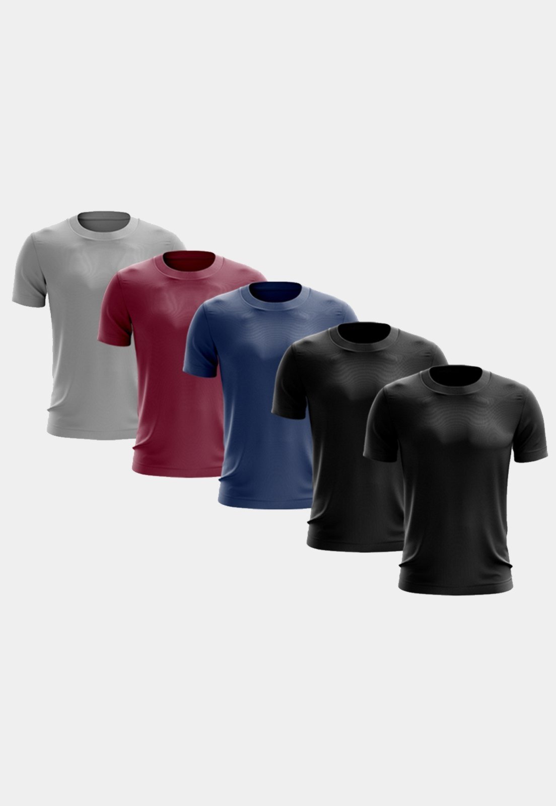 Kit 5 Camisetas Masculina Manga Curta Dry Fit Básica Lisa Proteção Solar UV Térmica Blusa Academia Esporte Camisa
