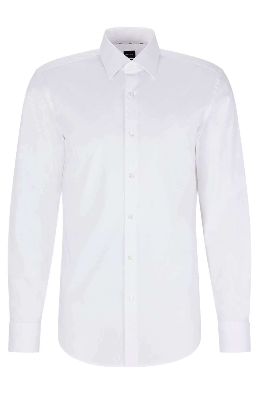 Camisa Slim Fit Em Popeline De Algodão Stretch Easy Iron