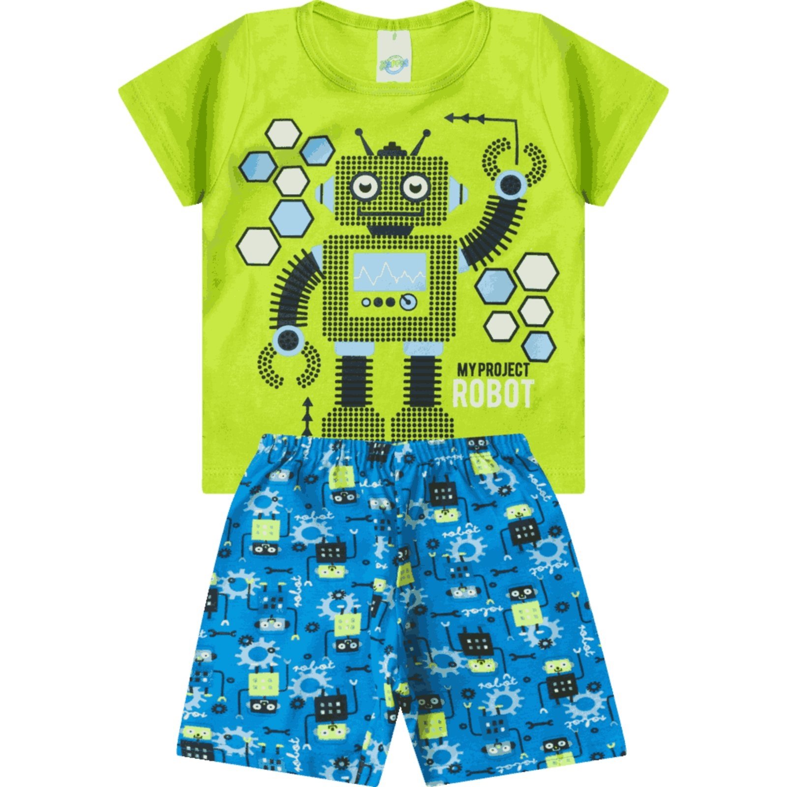 Vista 2 Pijama Masculino Meia Malha Cocktail ROSA AZUL KIDS verde ROSA AZUL KIDS verde