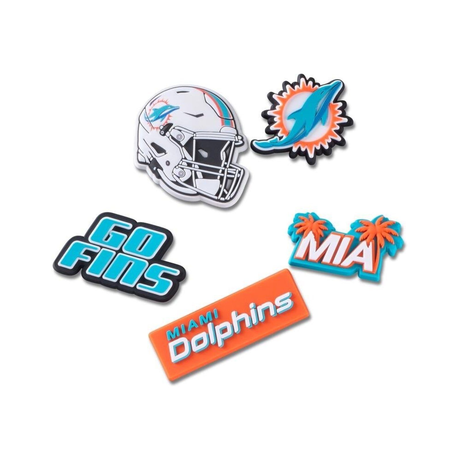 Infantil - Jibbitz™ NFL Miami Dolphins Pack com 5 Peças Único Branco
