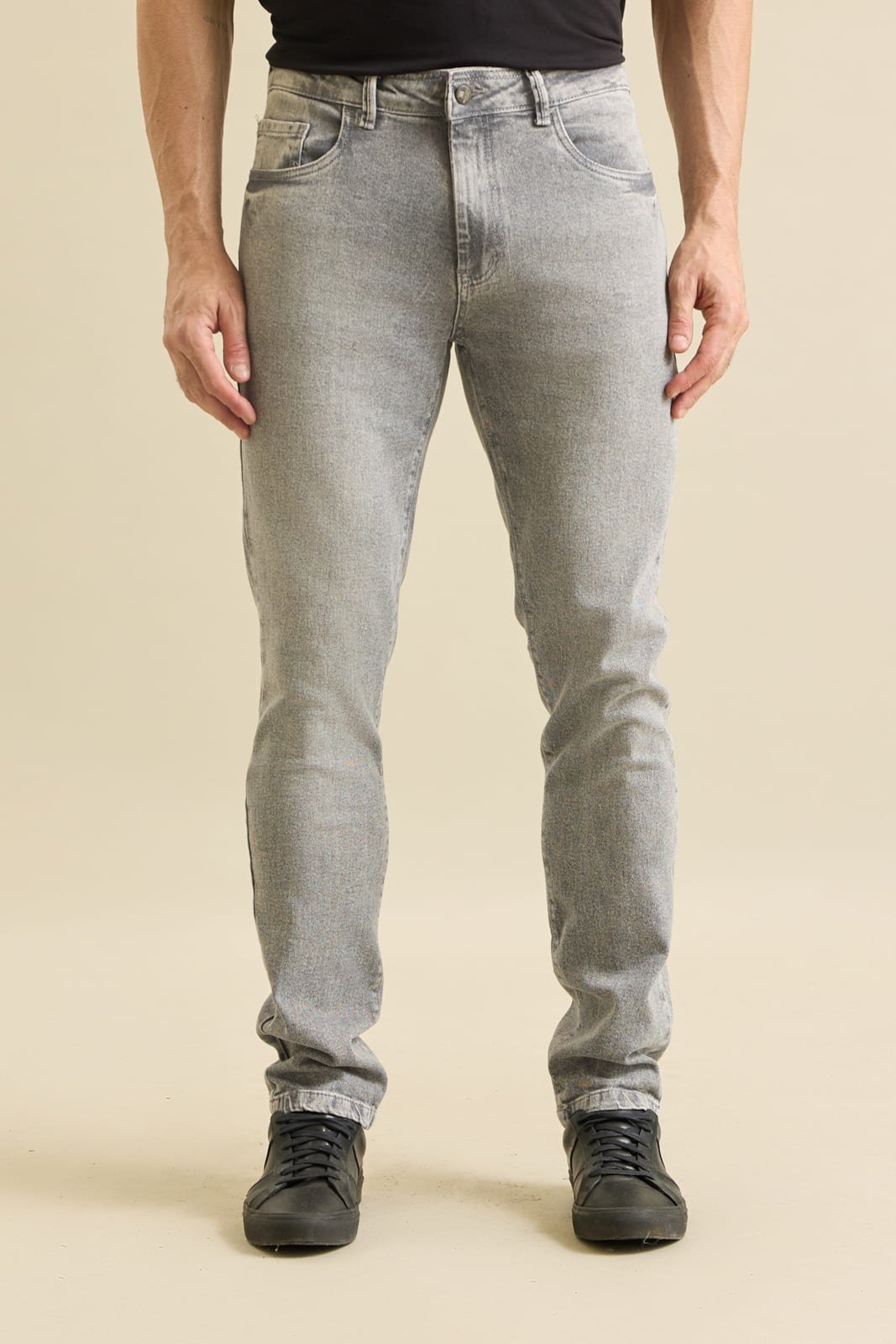 Calça Jeans Masculina Slim Cinza Five Pockets Dialogo