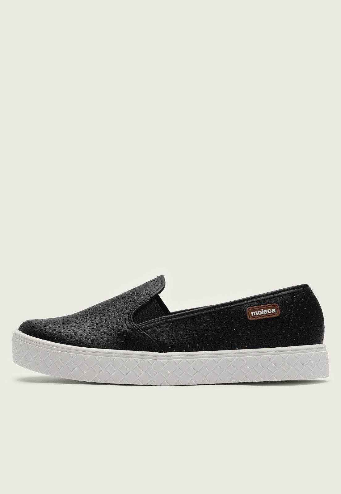 Tênis Slip On Moleca Perfuros Preto