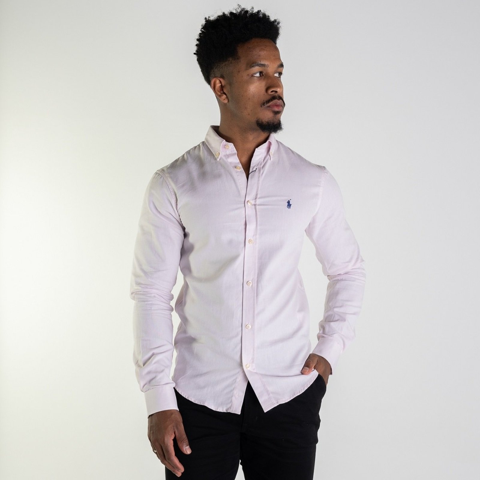 Camisa RL Oxford Custom Fit Rosa