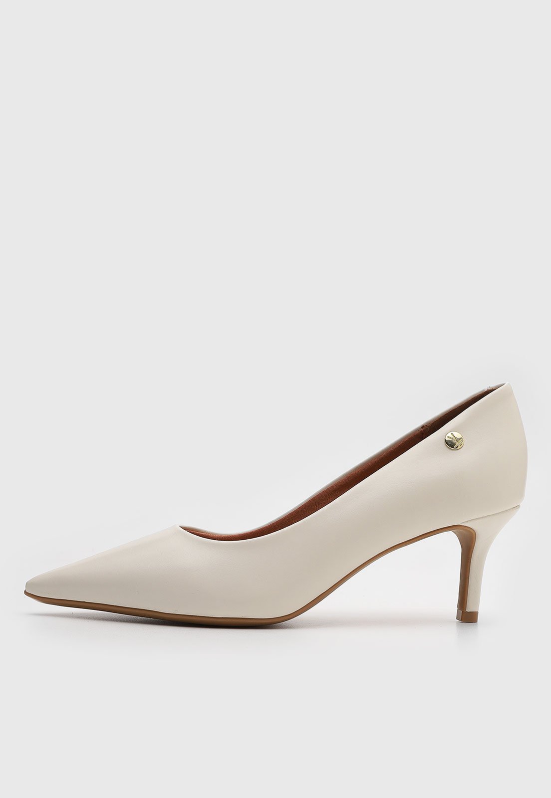 Scarpin Feminino Vizzano Bico Fino Médio Off-White