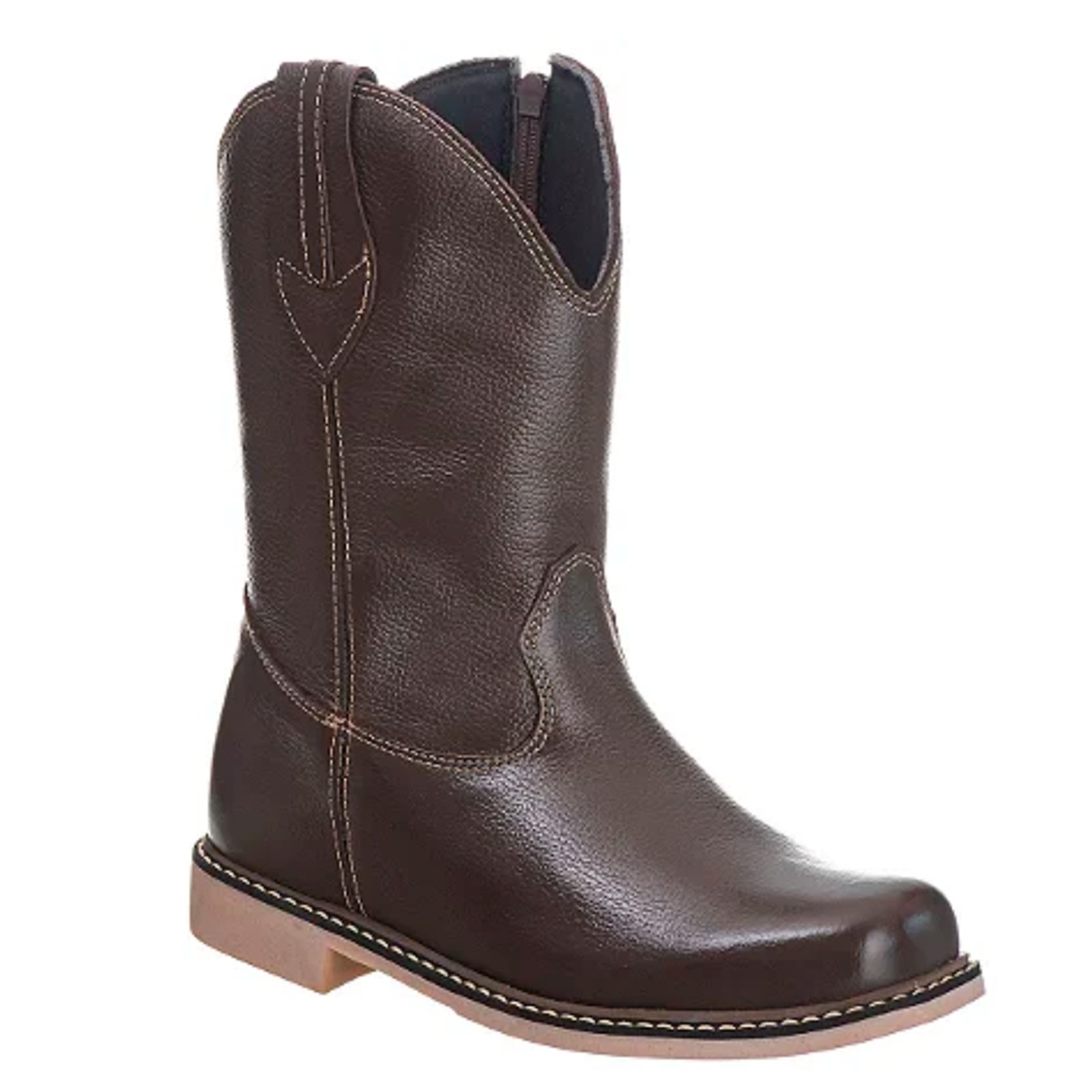 Bota Couro Texana Campero Basica Casual Café