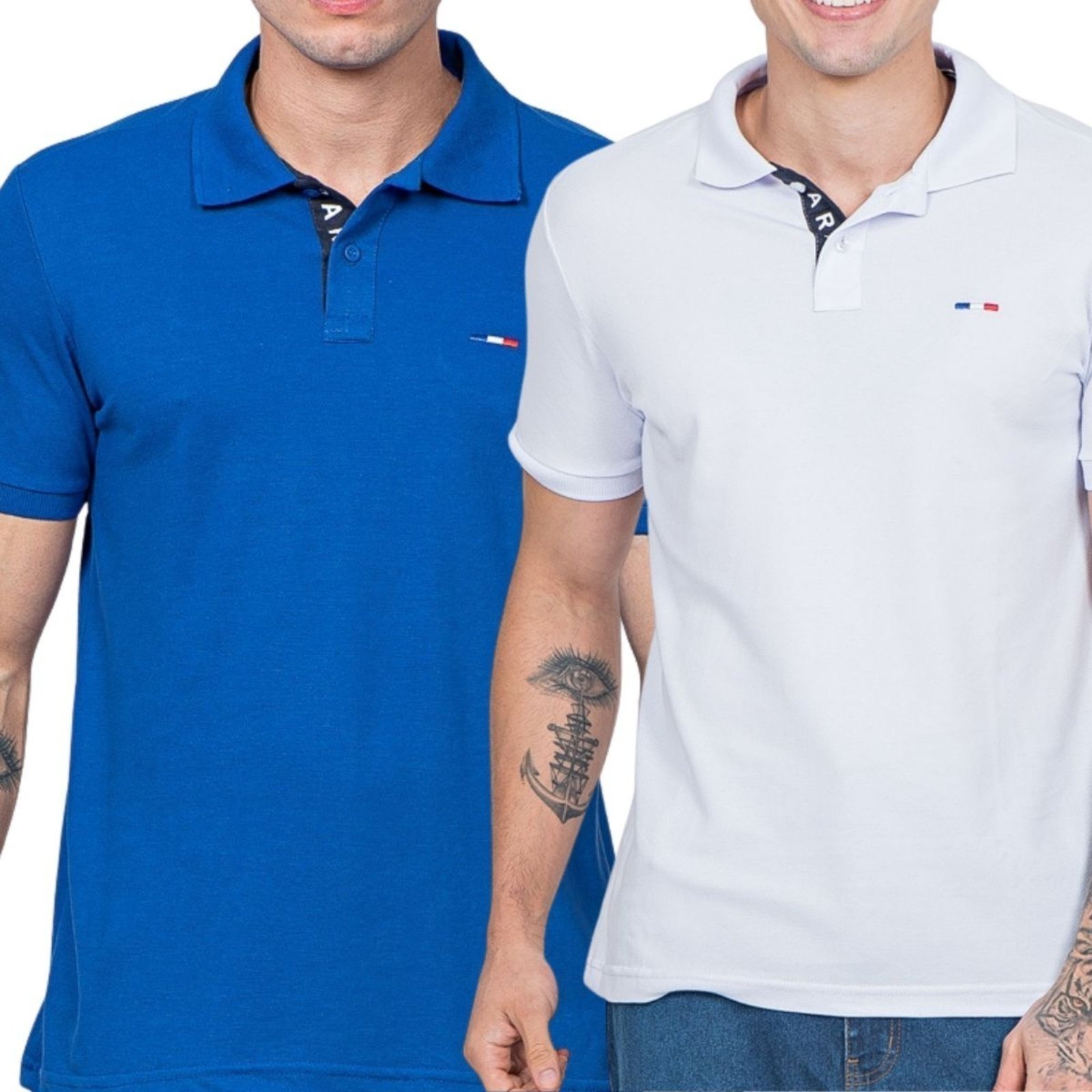 Kit 2 Camisas Polo França Industrie Básica Estilo Tommy Piquet Premium