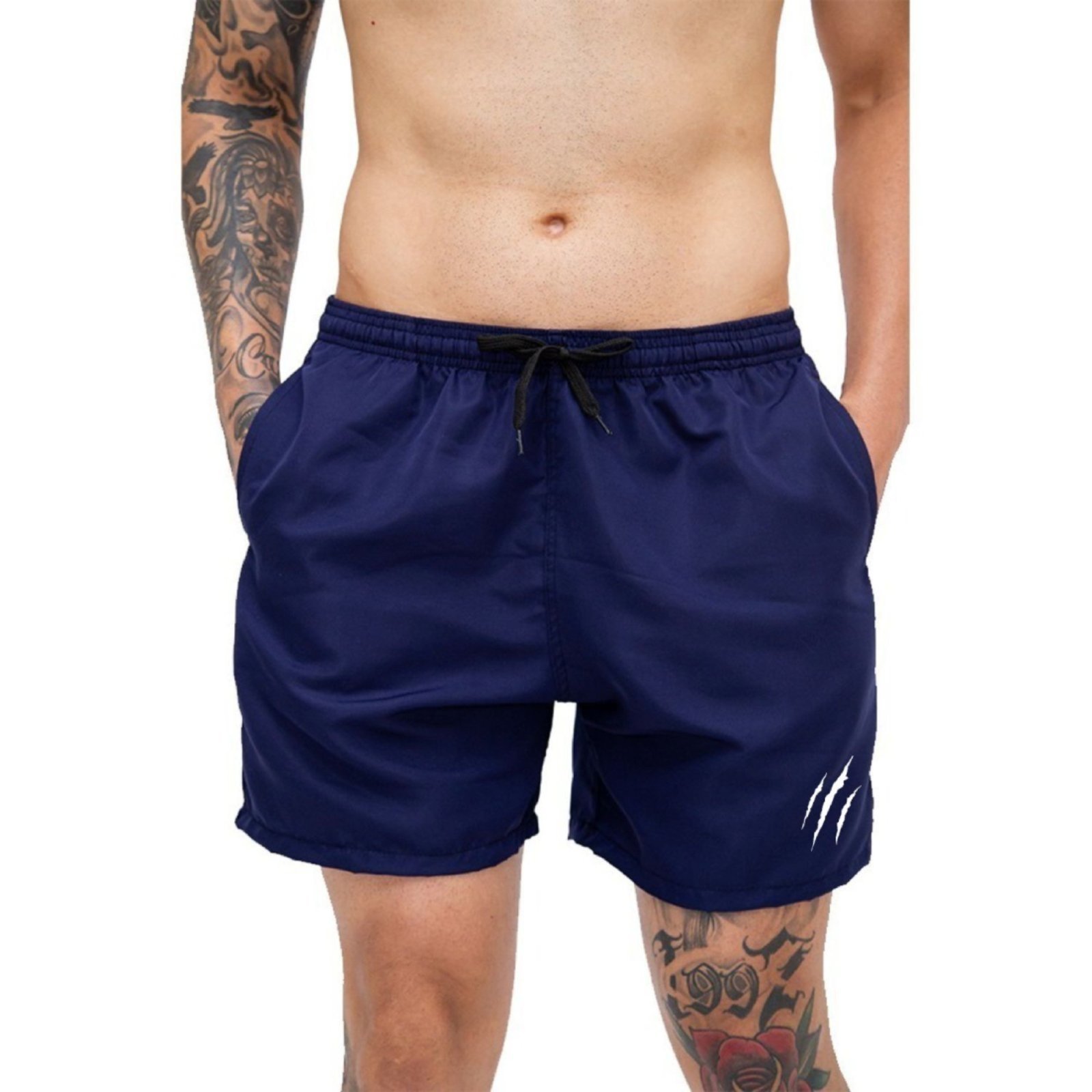 Short Bermuda Tactel Shorts Masculino Mauricinho Academia Treino Azul Marinho