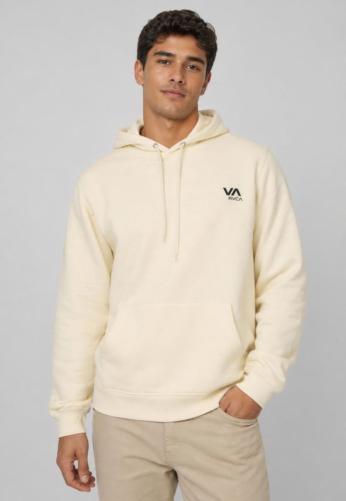 Blusa de Moletom Masculina RVCA Capuz Off-White