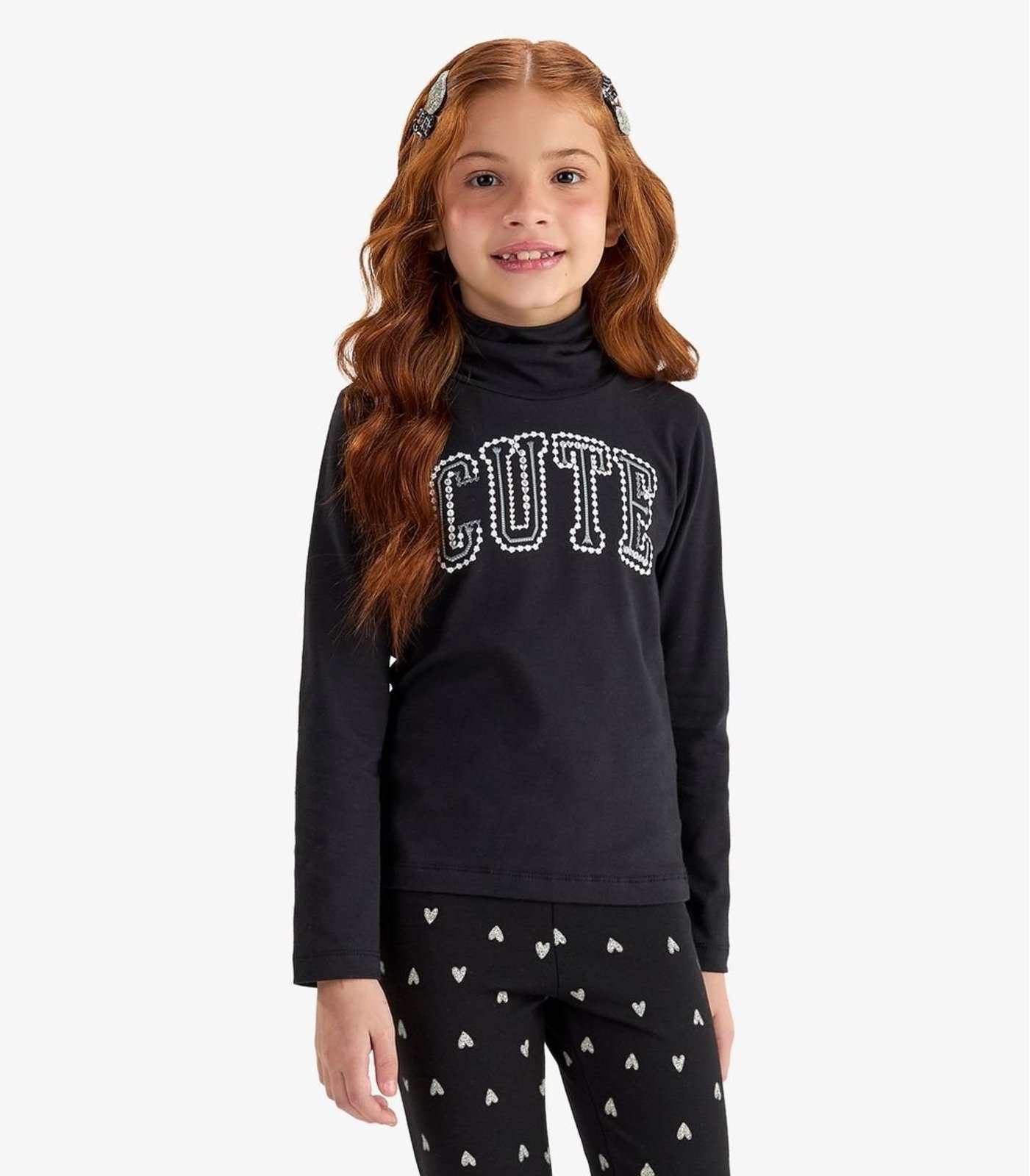 Infantil - Blusa Manga Longa em Cotton Rovi Preto