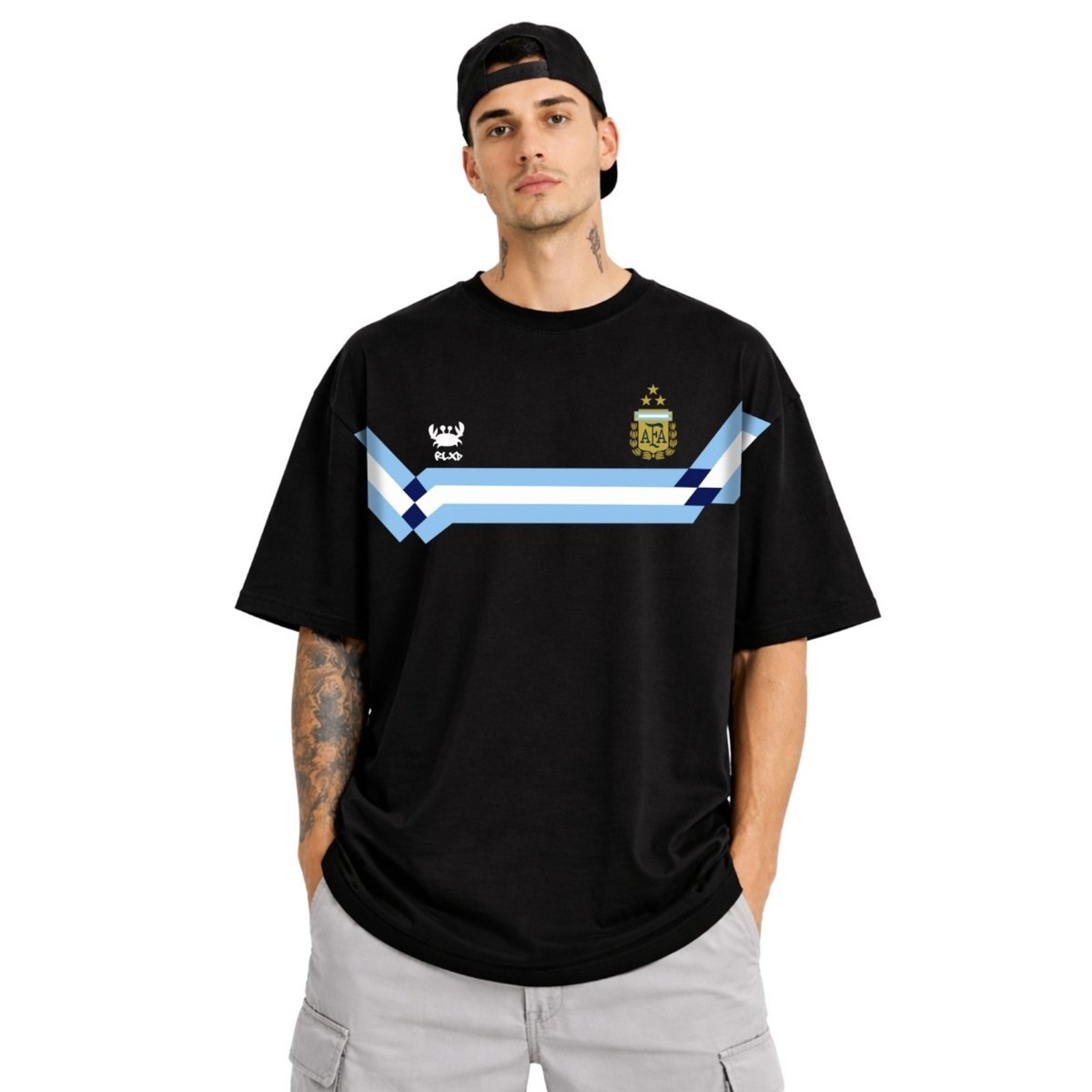 Camiseta Oversized Algodão Premium Masculina Academia Streetwear Argentina