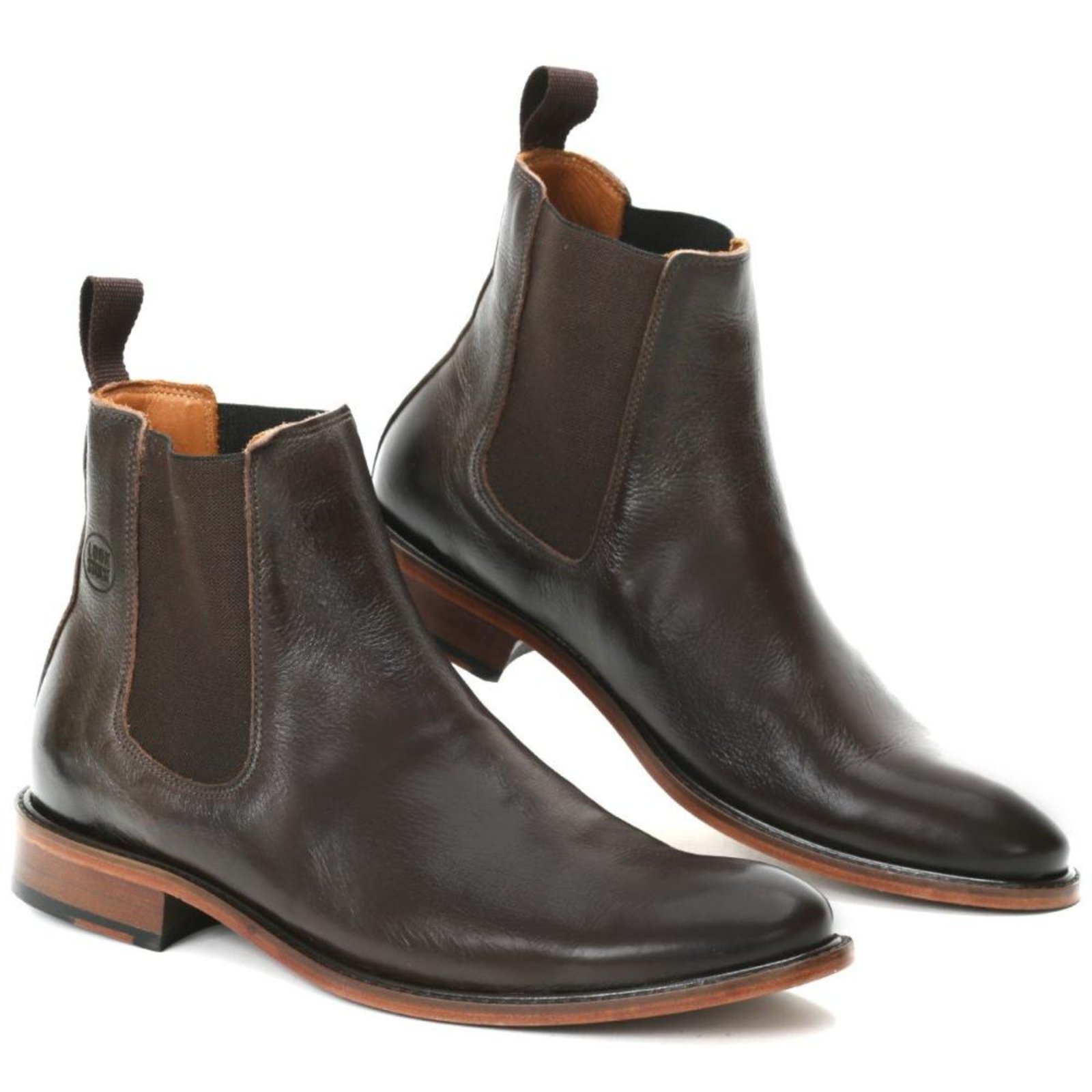 Bota Chelsea Solado em Couro Look Stock Confort Elegante Marrom