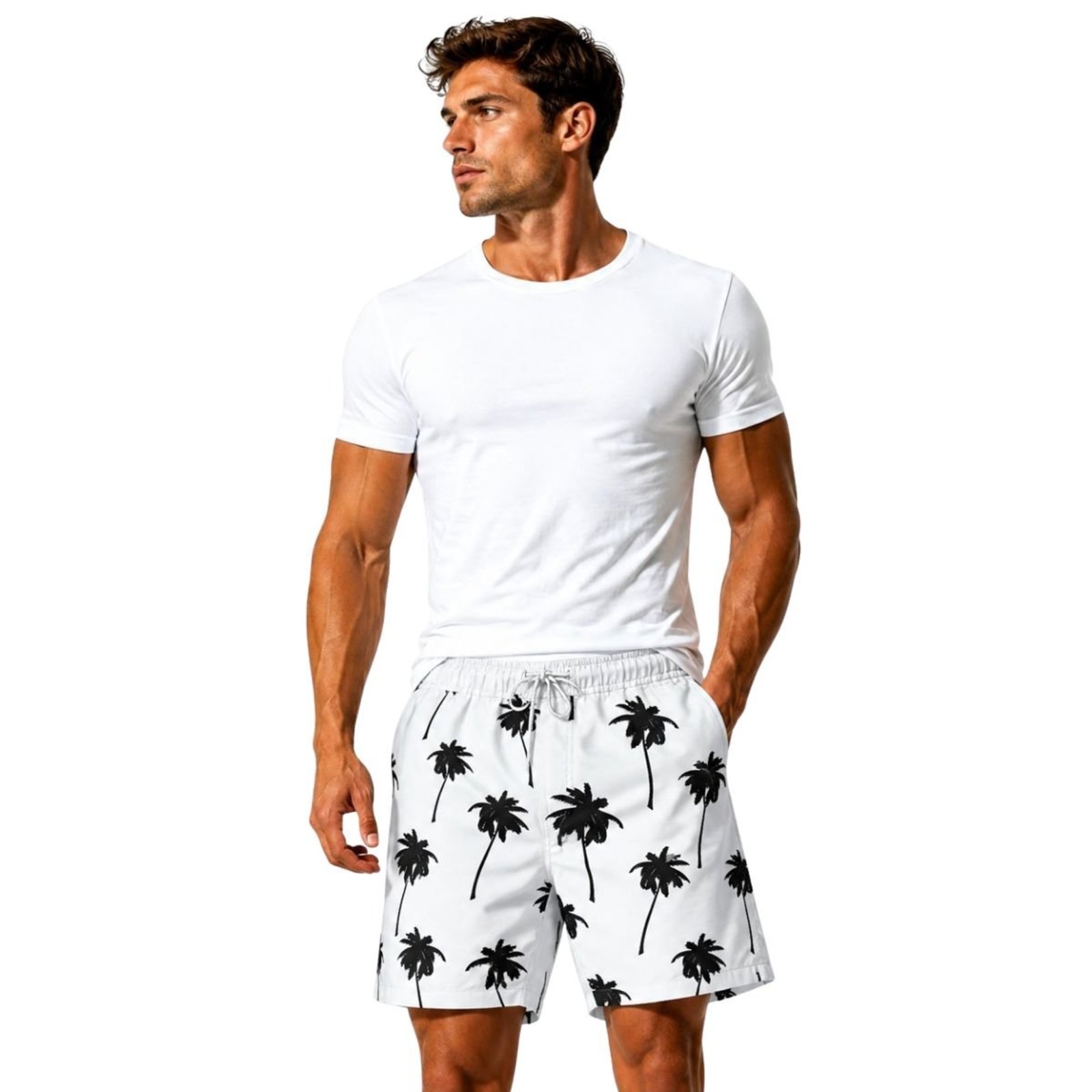 Short Masculino Tactel Leve Estampado Moda Praia