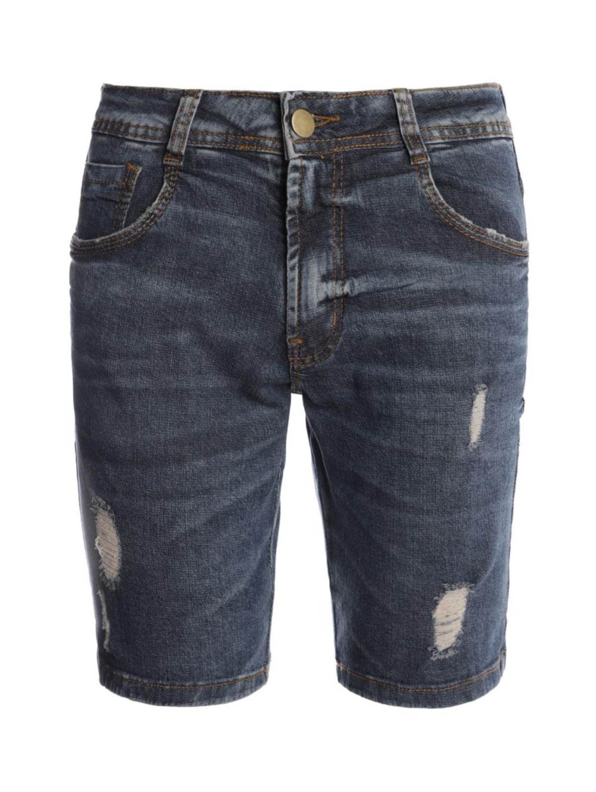 Bermuda Jeans Puídos Masculina AZUL