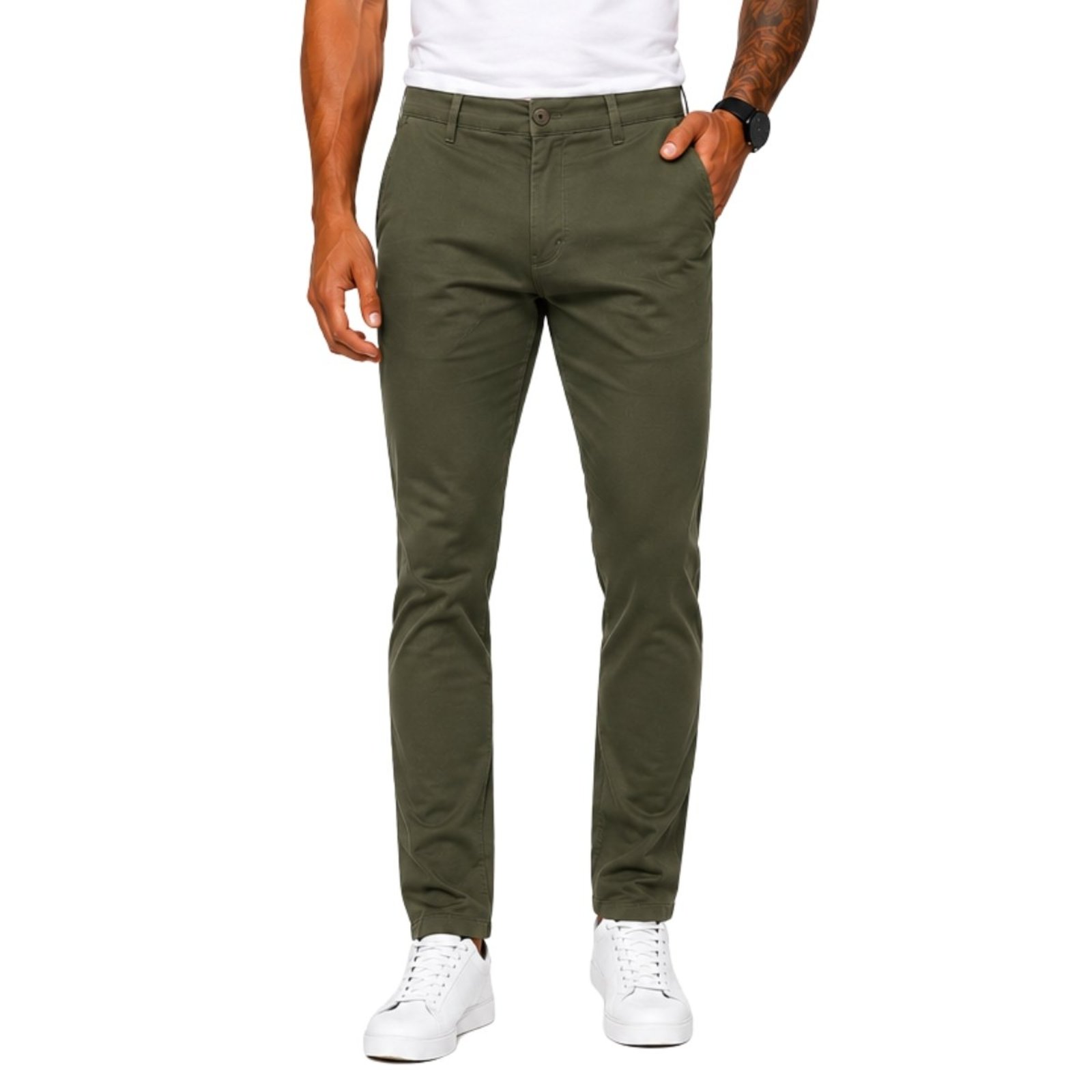 Calça Masculina Slim em Sarja Premium Casual Conforto e Elegância Preto