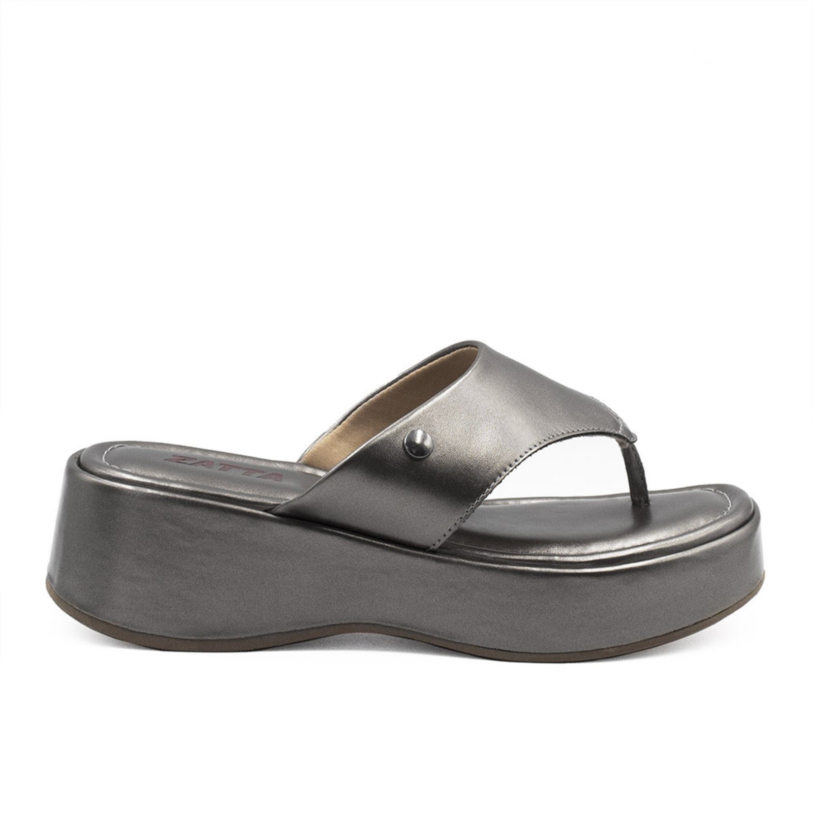 Tamanco Feminino Zatta Salto Anabela Tamires Prata Velho