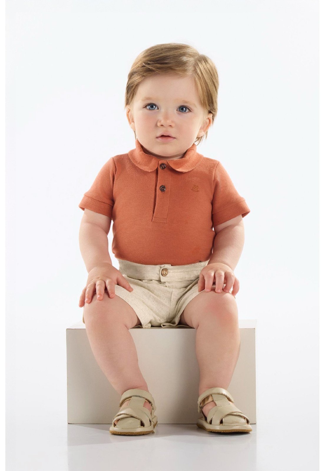 Infantil - Body Polo em Suedine Menino Up Baby Marrom