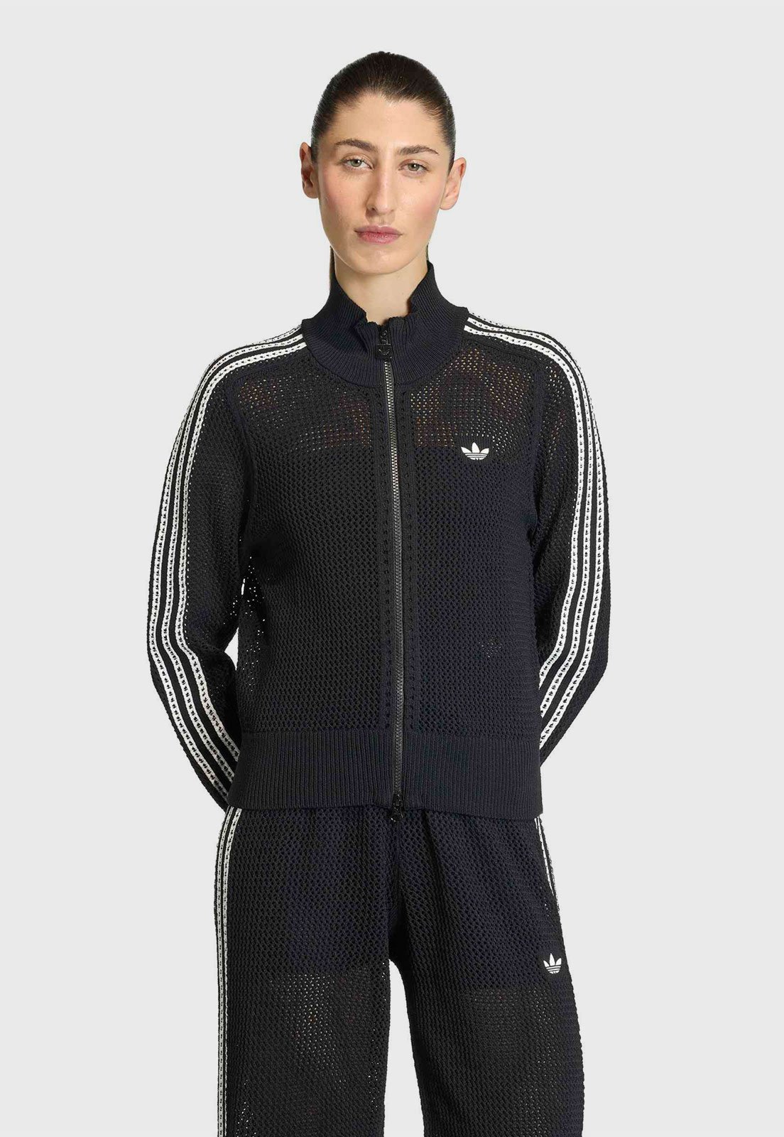 Jaqueta Feminina adidas Originals Crochet TT Preta