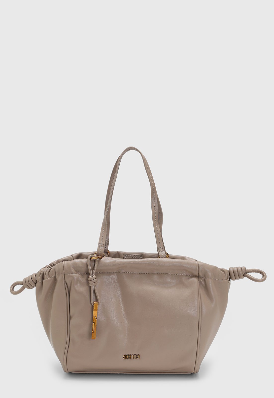 Bolsa Média Feminina Santa Lolla Lateral Franzida Marrom