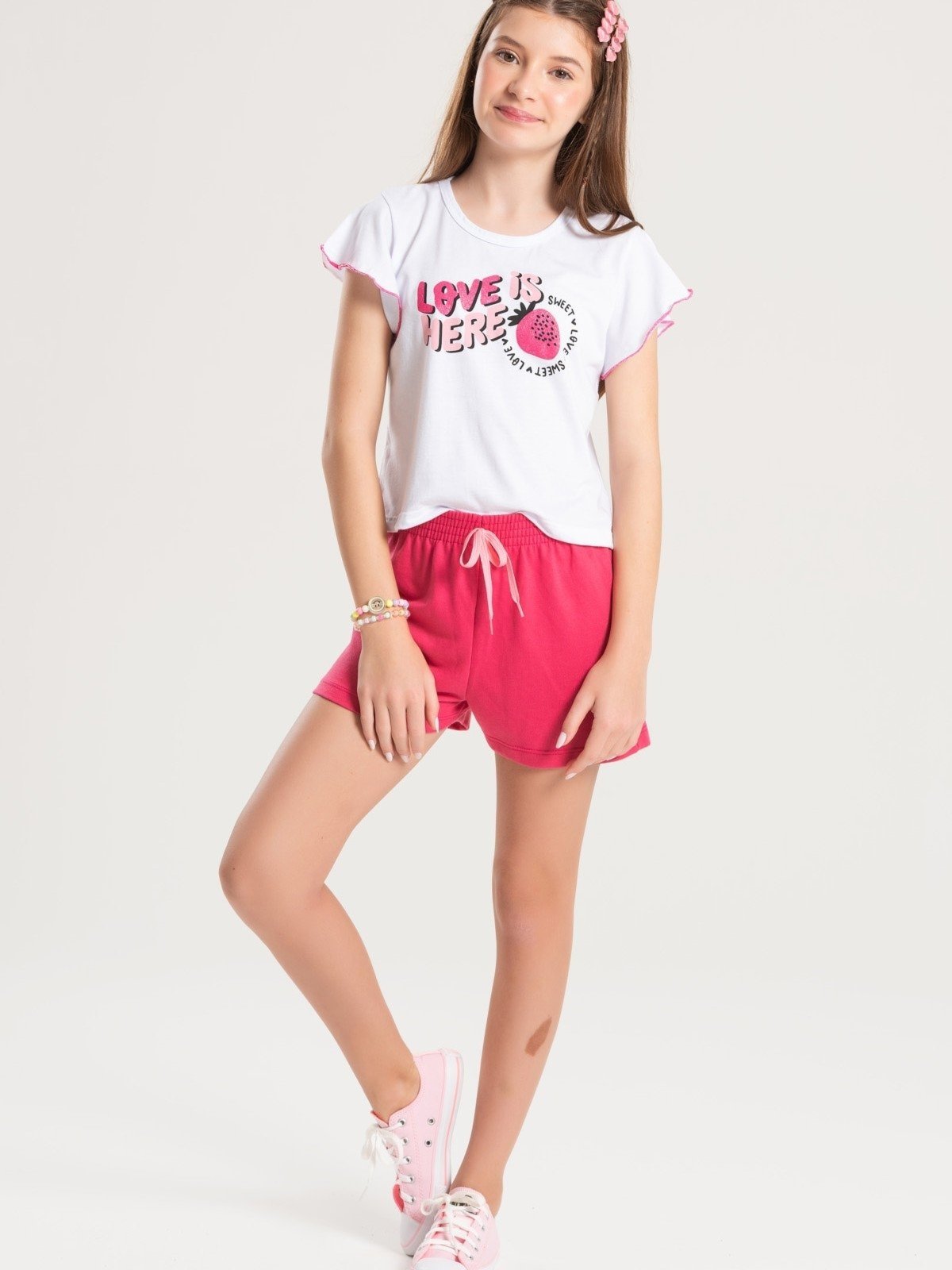 Vista 3 Infantil - Conjunto Platinum Amor De Morangos PLATINUM KIDS branco PLATINUM KIDS branco