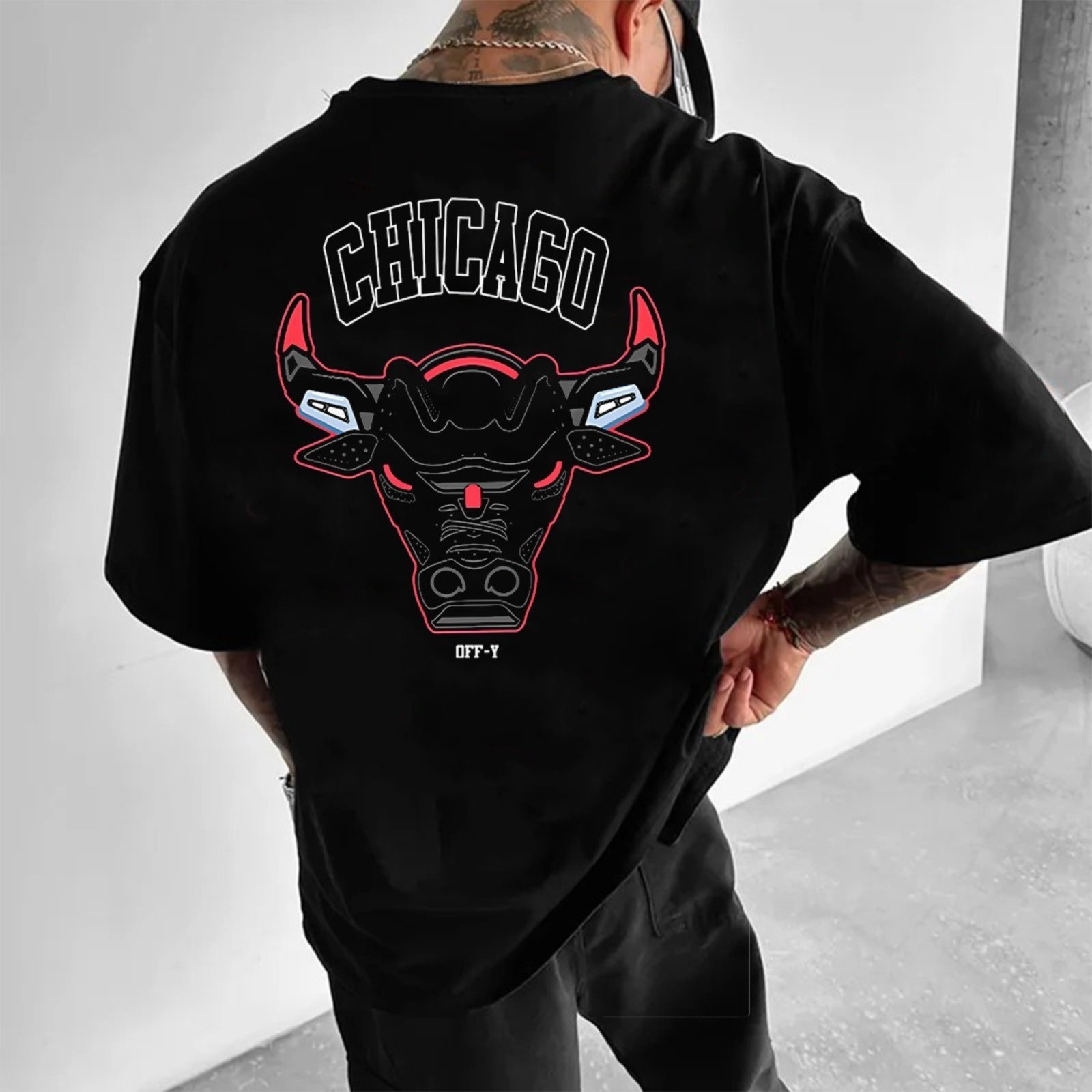 Camiseta Oversized Streetwear Off-Y Chicago Sport