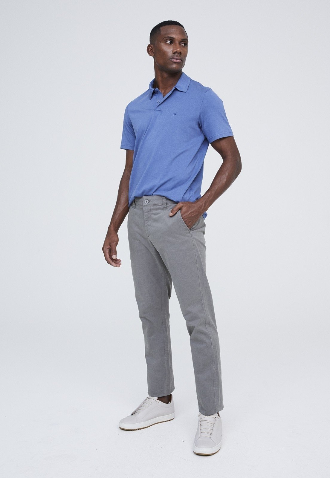 Calça Sarja Traymon Chino Regular Cimento