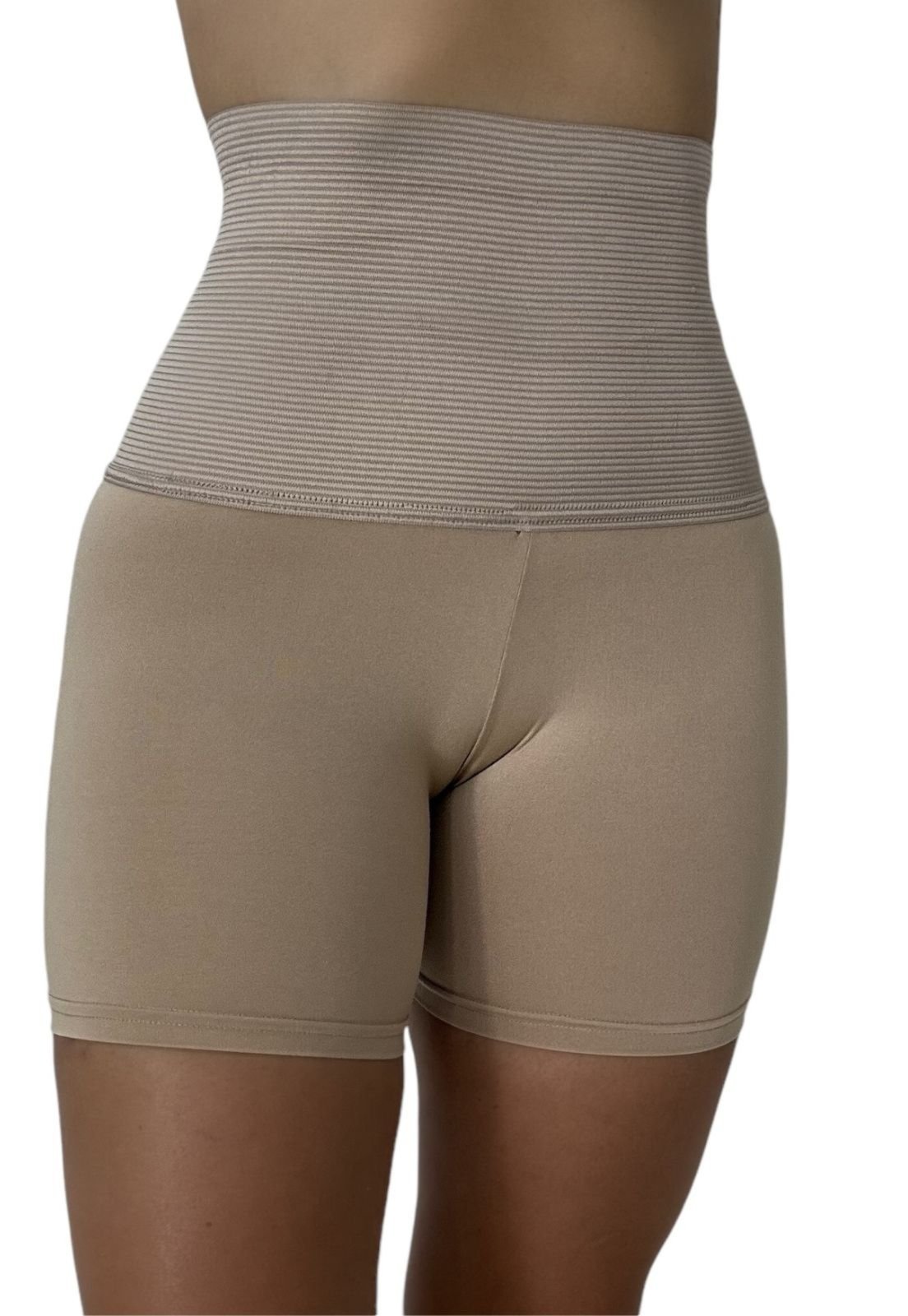 Short Modelador Anágua Cinta de Compressão Cós Alto Andreia Bege