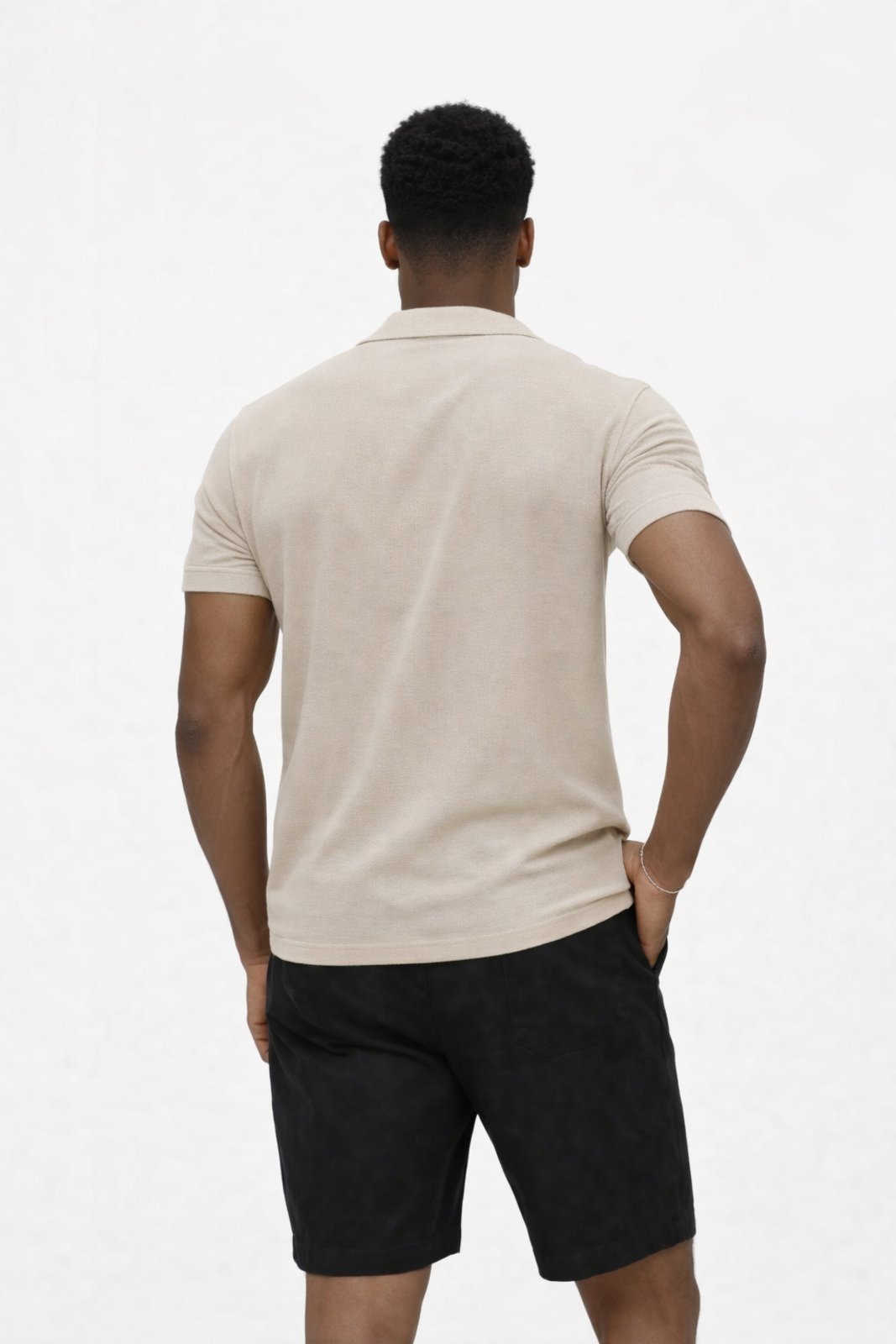 Vista 3 Camisa D Bell Outlet Fashion Texturizada de Botão bege D BELL OUTLET FASHION bege