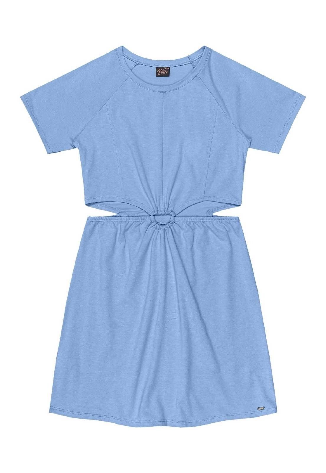 Vista 3 Infantil - Vestido com Fivela Juvenil Gloss azul Gloss azul