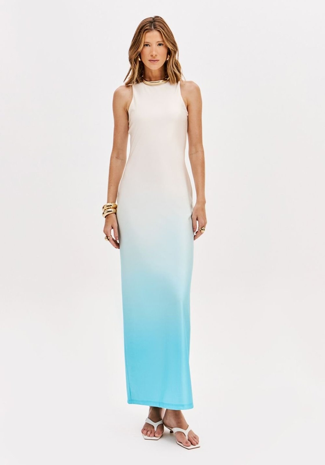 Vestido Super Midi Com Fenda Posterior Lança Perfume