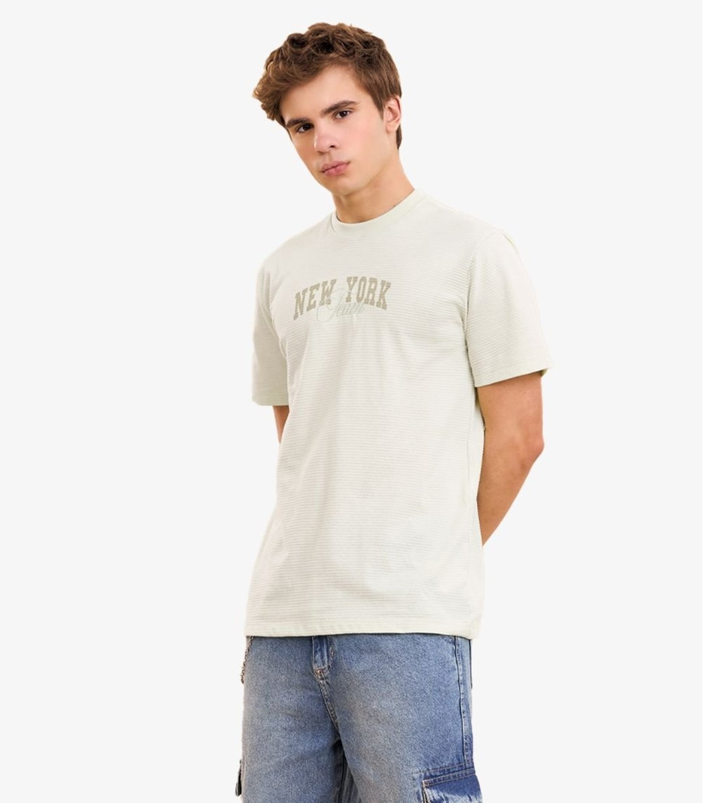 Infantil - Camiseta Masculina Estampa Com Bordado Minty Bege