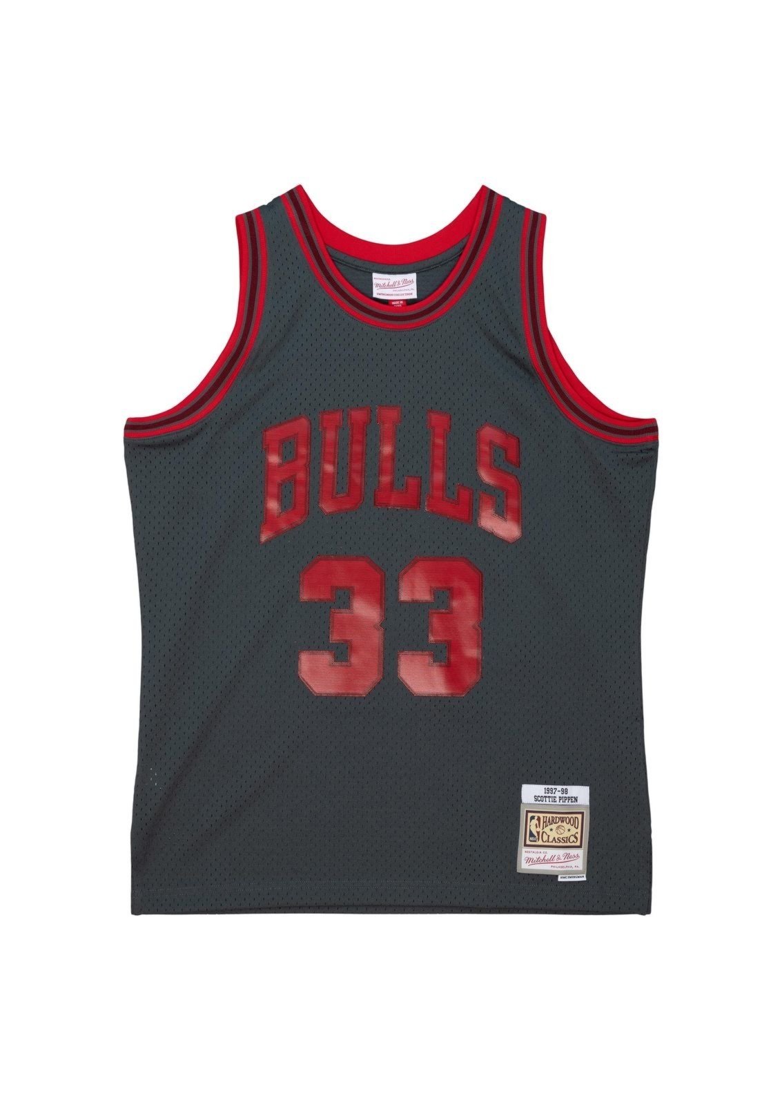 Regata Mitchell & Ness Space Knit Swingman Jersey Chicago Bulls 1997-98 Scottie Pippen Cinza