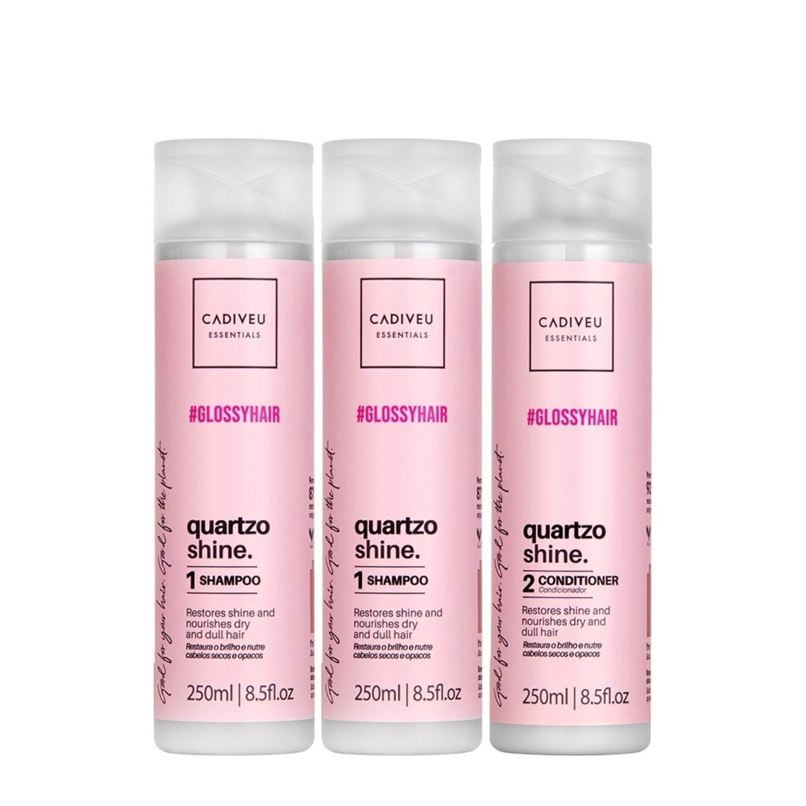 Vista 2 Kit Cadiveu Professional Hair Quartzo Shine Shampoo Extra e Condicionador (3 produtos) multicolorido Cadiveu Professional multicolorido