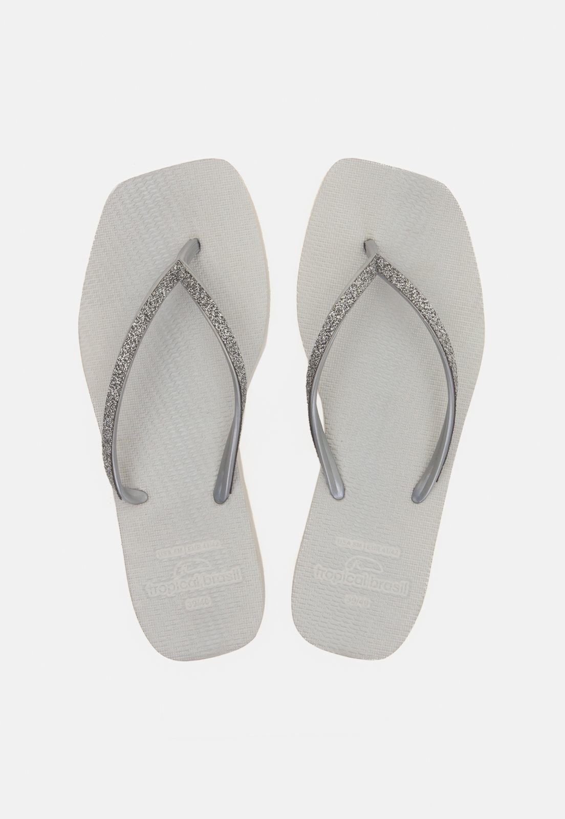 Chinelo Tropical Brasil Quadradinha Glitter com Branco