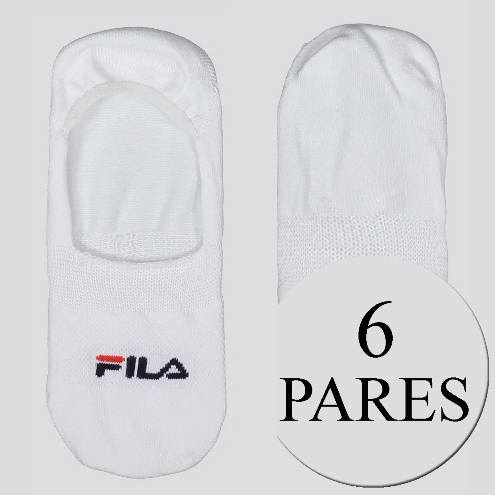Kit Meia Fila 6 Pares Cano Invisível Branco