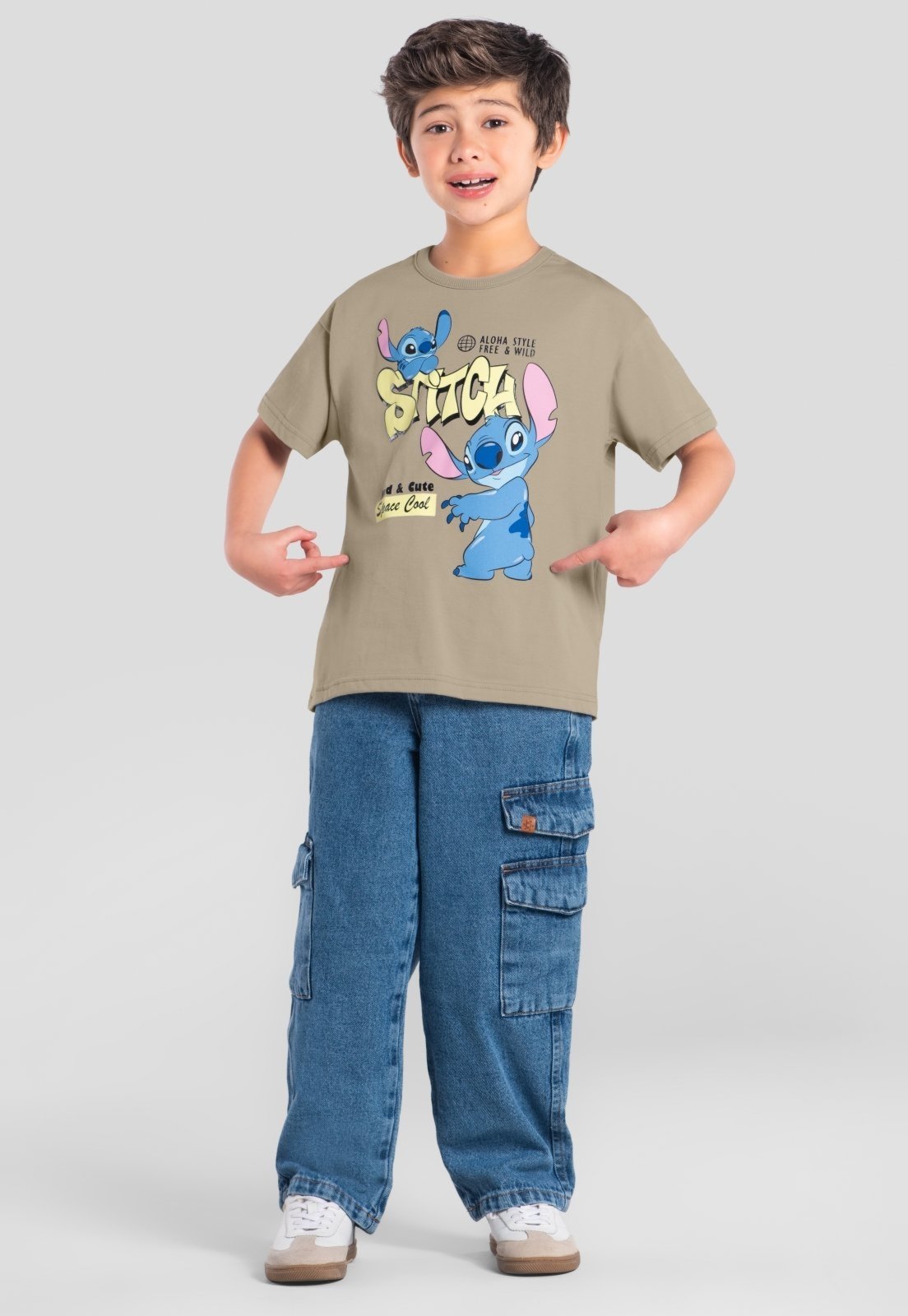 Infantil - Camiseta menino em malha do Stitch Brandili