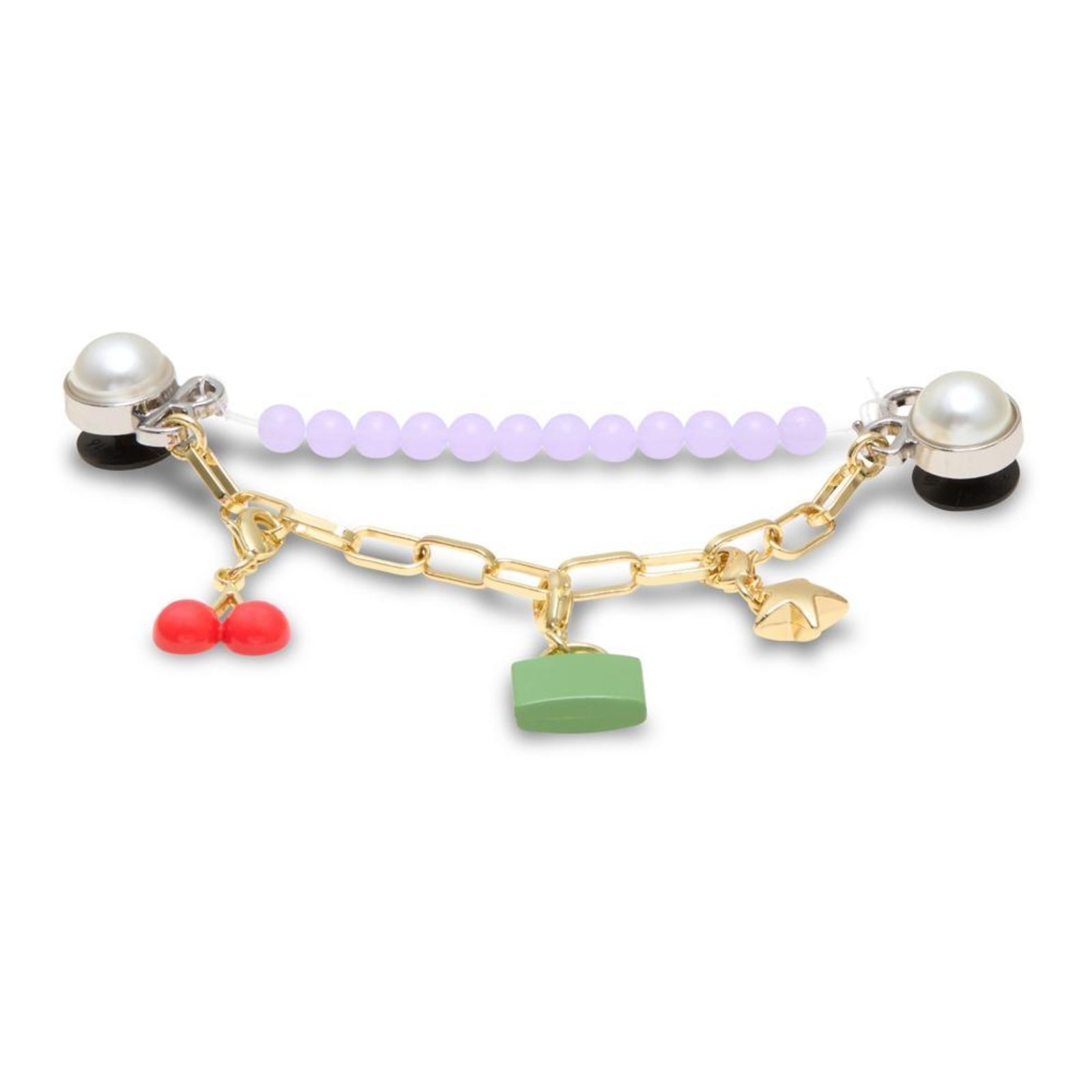 Vista 2 Infantil - Jibbitz™ Corrente de Charms Roxa UNICO Crocs branco