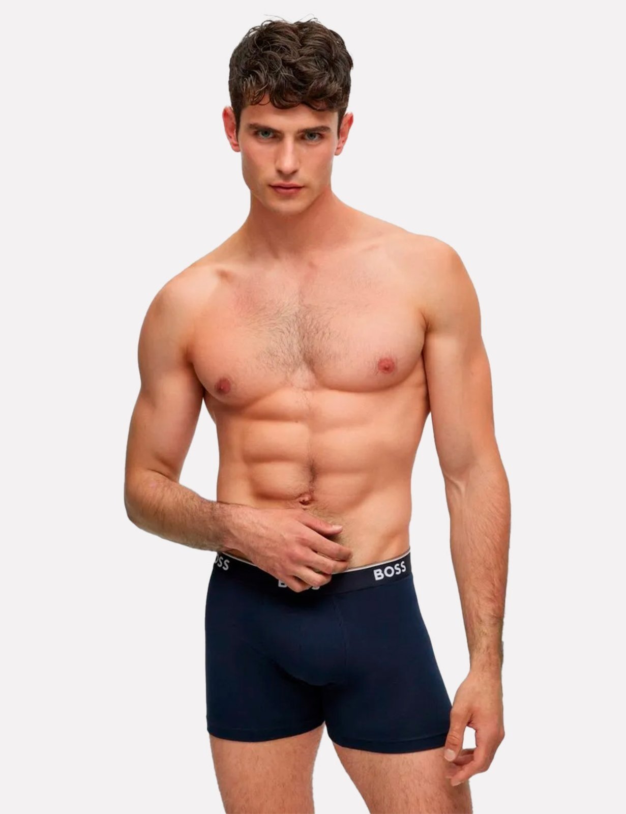 Vista 3 Kit Cueca Hugo Boss Masculina Boxer Trunk 3P Power azul marinho Hugo Boss azul marinho