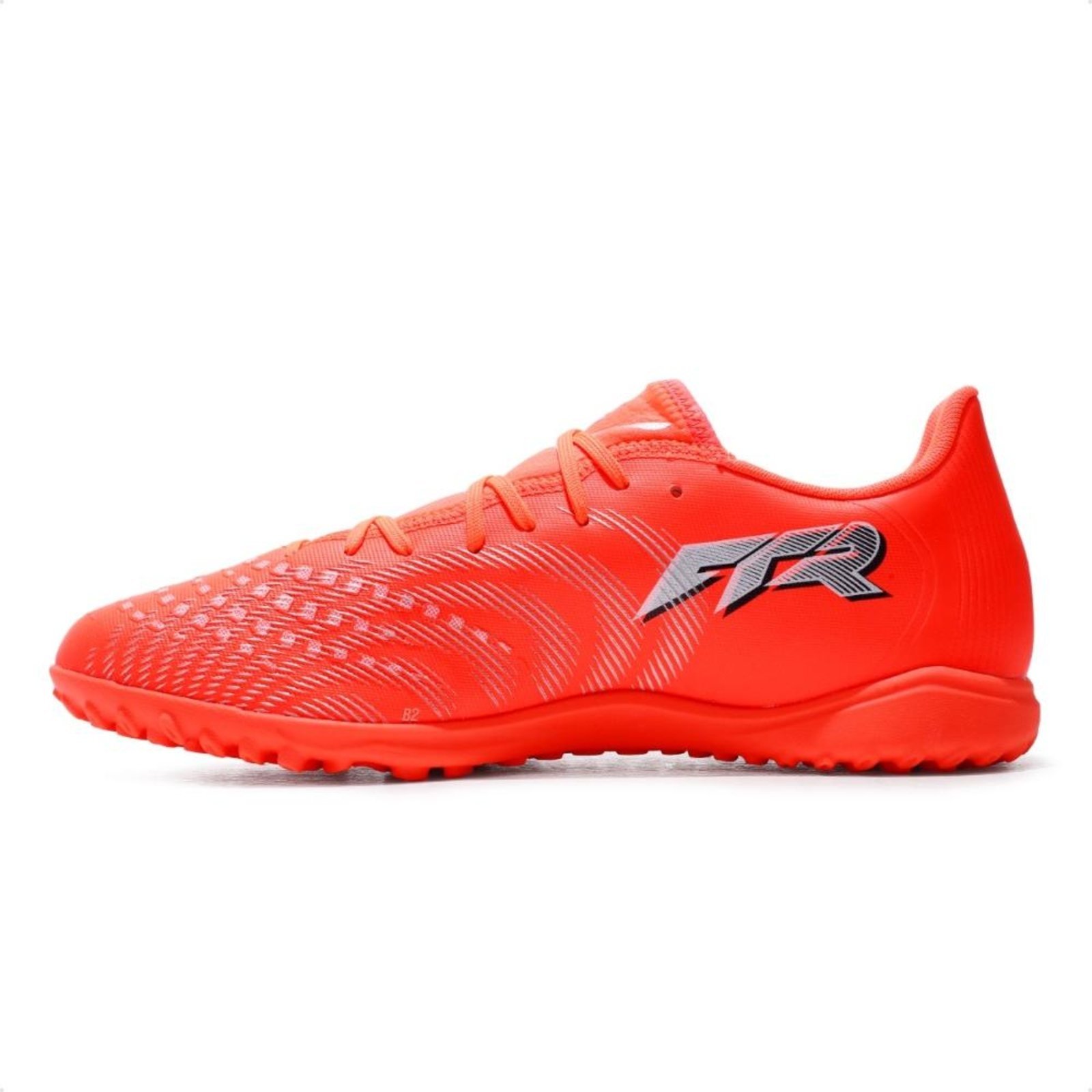 Vista 3 Chuteira Society Puma Future 9 Play TT Masculina coral Puma coral