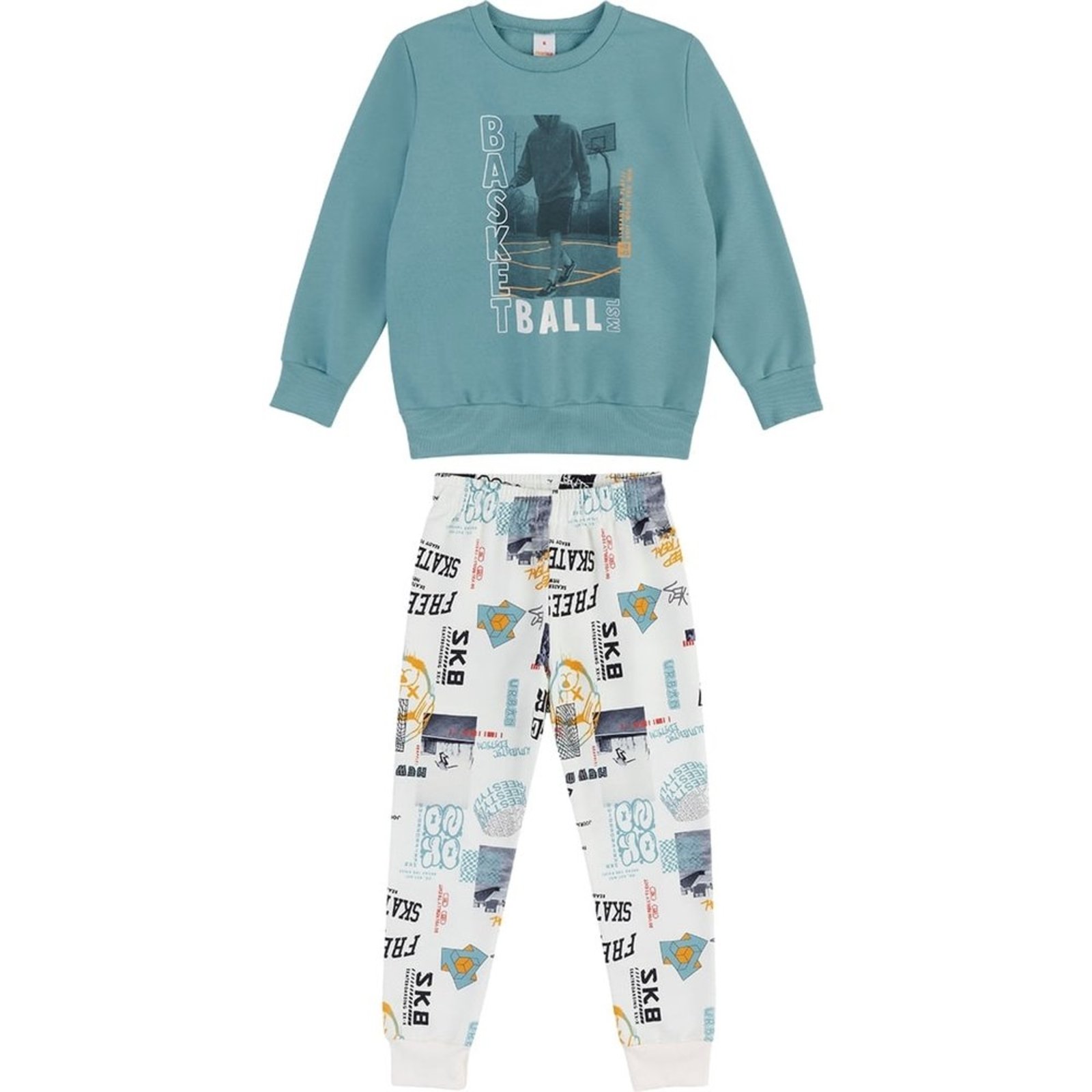Infantil - Conjunto Longo Moletom Estampado Menino Marisol