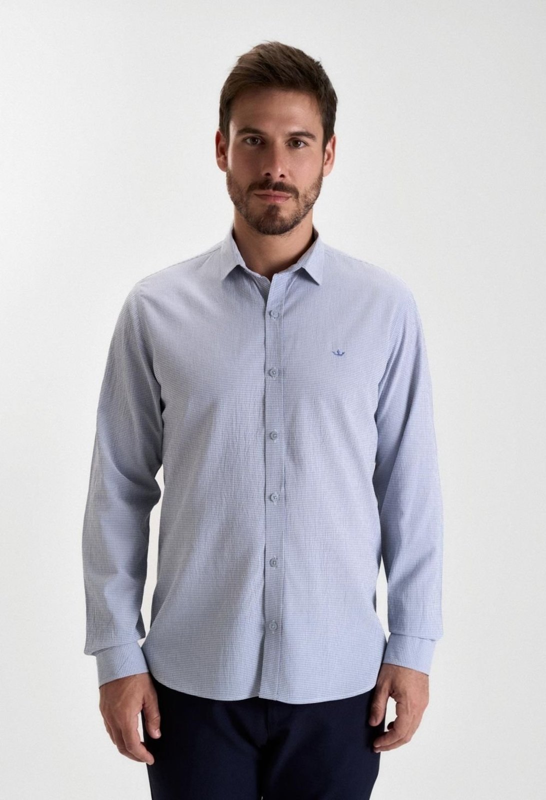CAMISA DOCTHOS SLIM MANGA LONGA XADREZ CAMISA DOCTHOS SLIM MANGA LONGA XADREZ 057 AZUL CLARO G