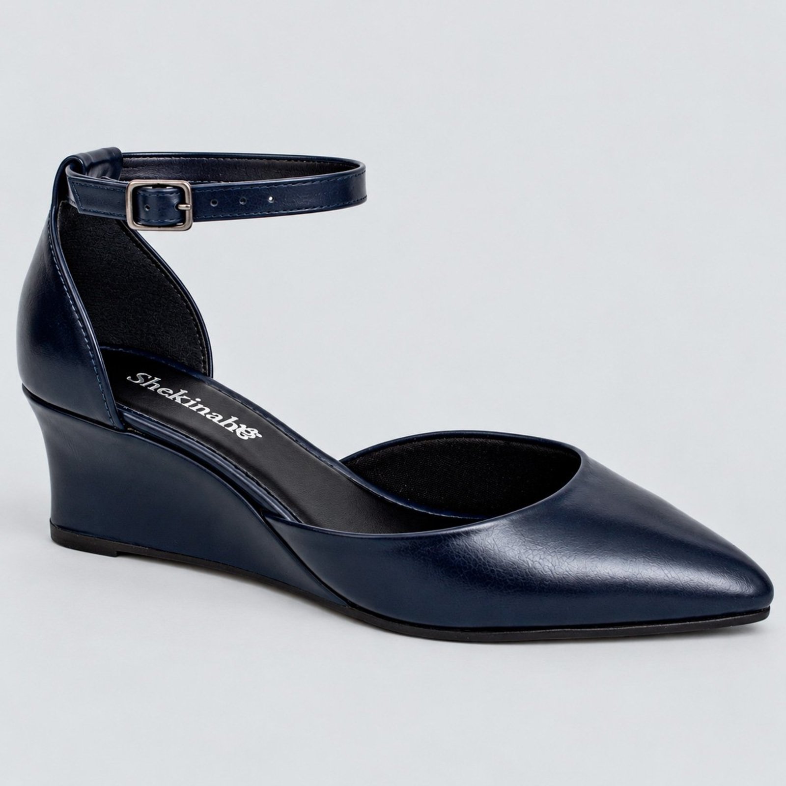 Scarpin Feminino Bico Fino Shekinah Sapato Salto Sola Cunha Lançamento Moda Azul