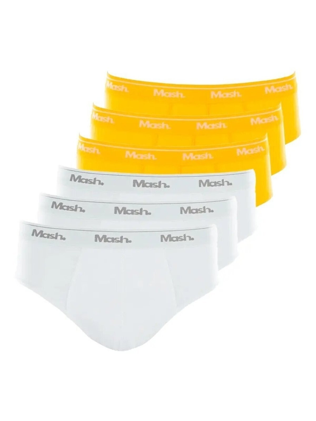 Kit com 6 Cuecas Slip Mash 073.58 Amarelo