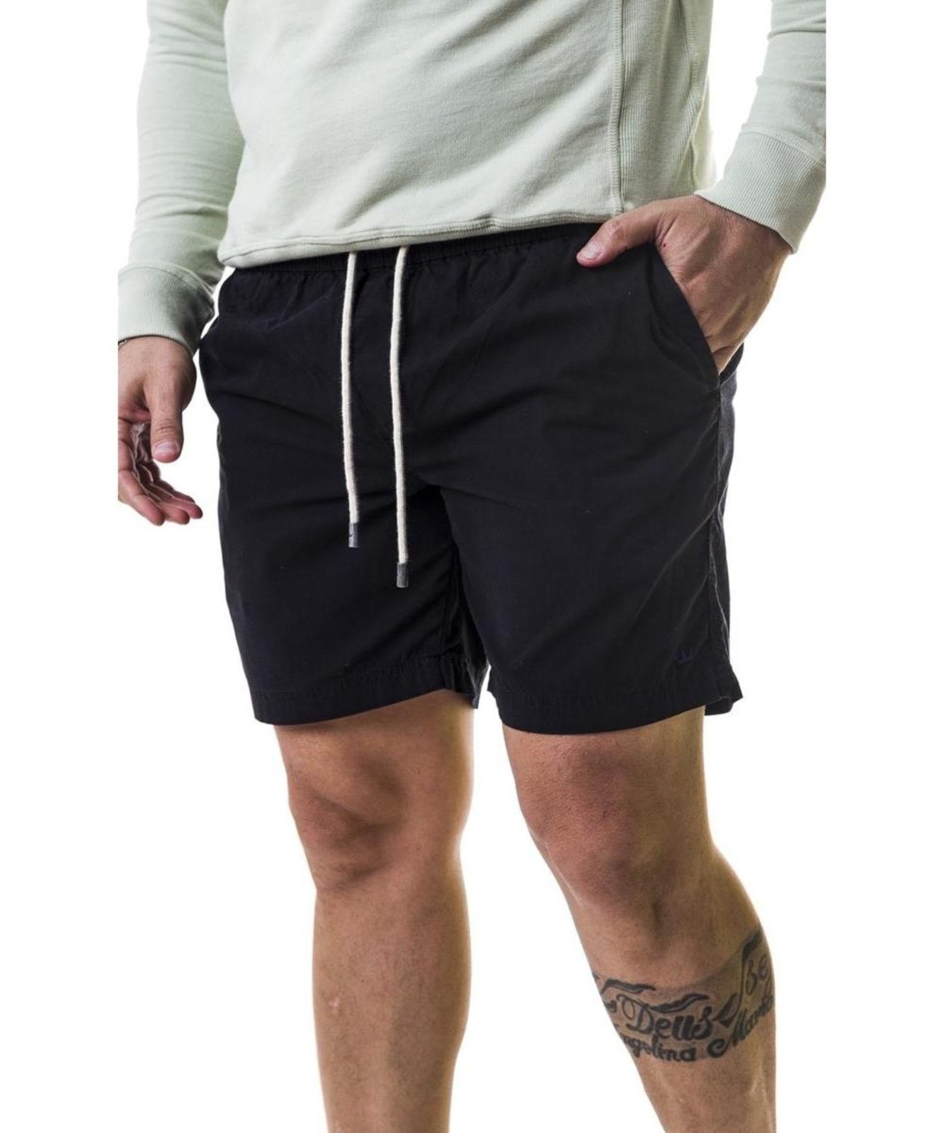 Shorts Aburguesia Sarja Slim Fit Preto